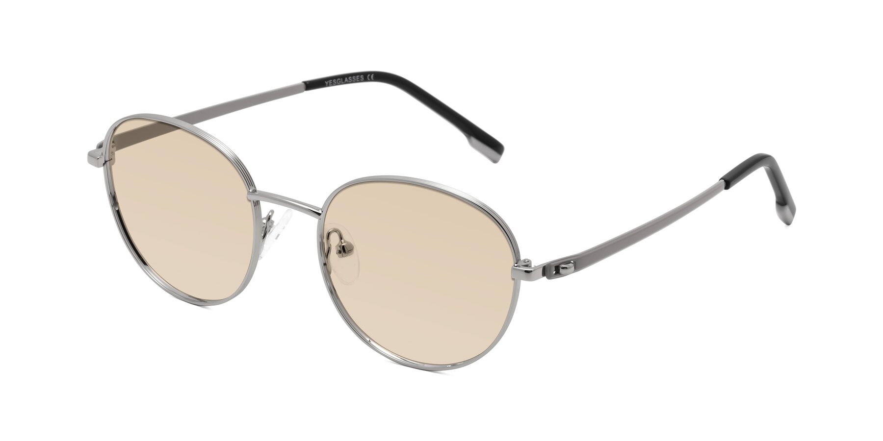 Angle of Bean in Silver with Light Brown Tinted Lenses