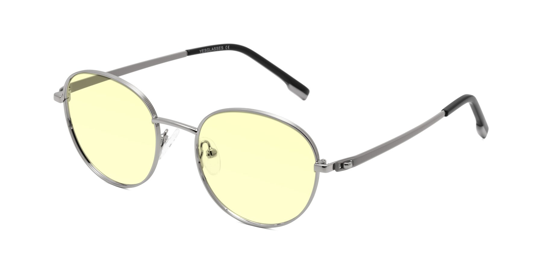 Angle of Bean in Silver with Light Yellow Tinted Lenses