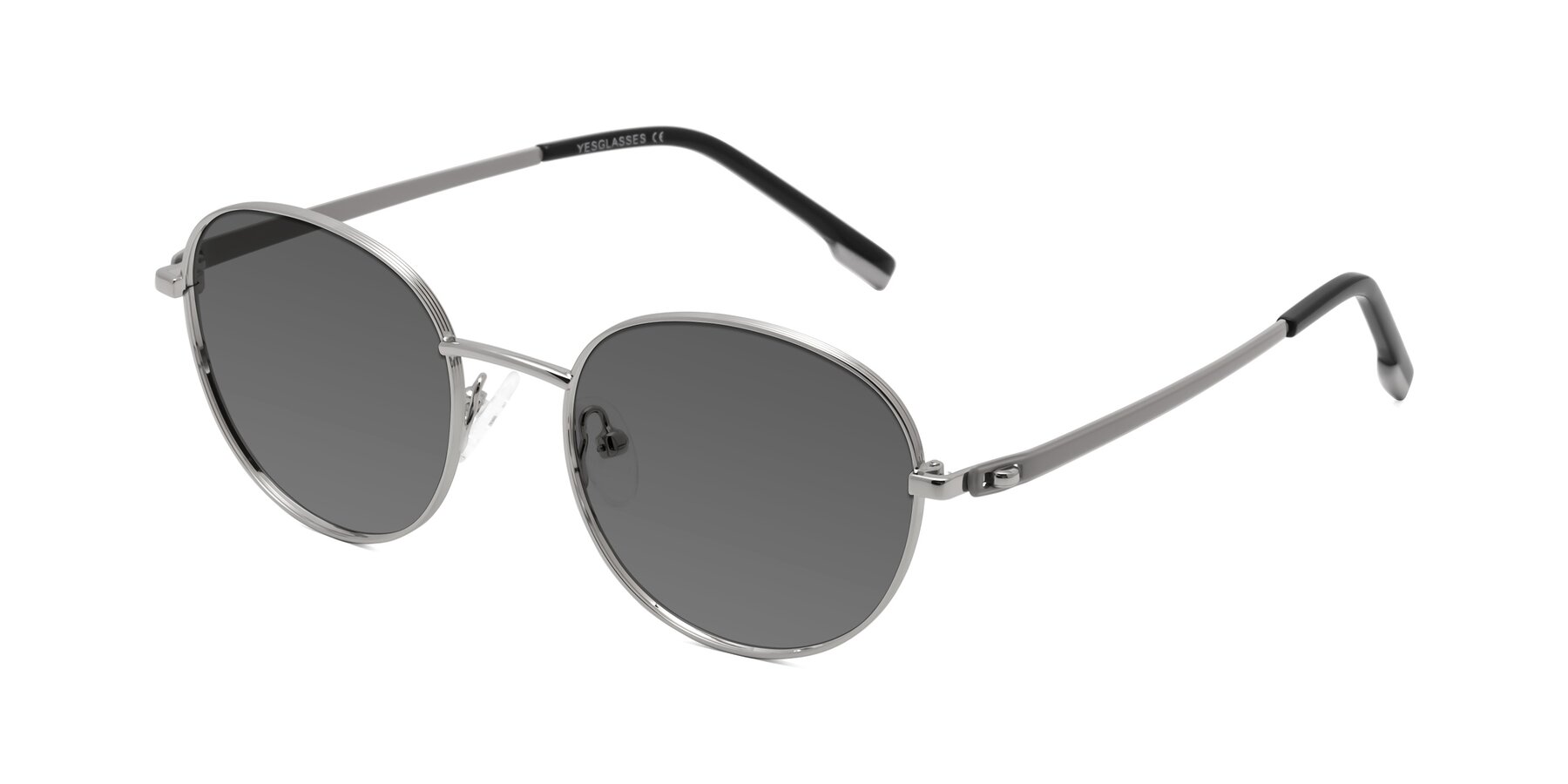 Angle of Bean in Silver with Medium Gray Tinted Lenses