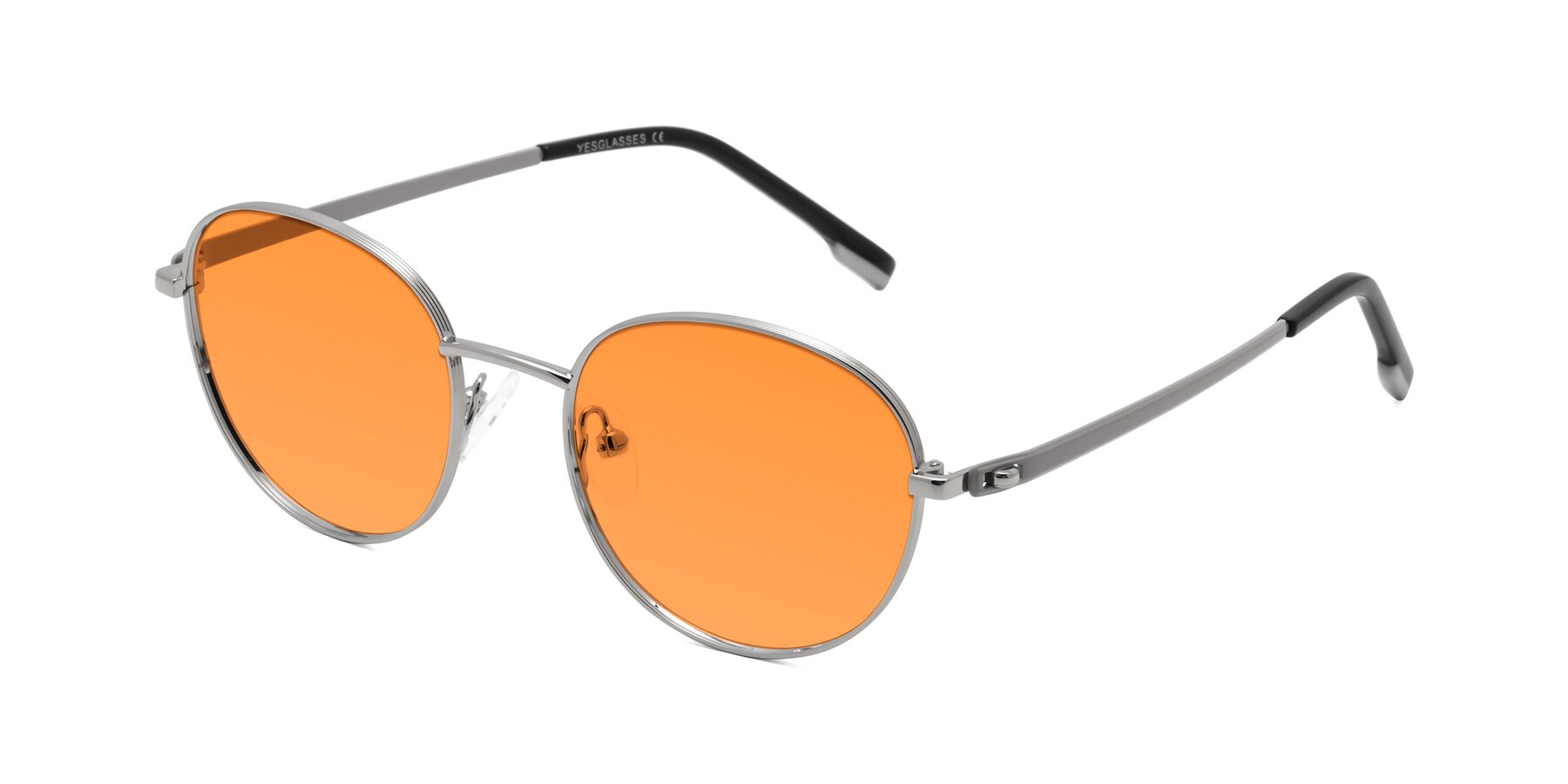 Angle of Bean in Silver with Orange Tinted Lenses