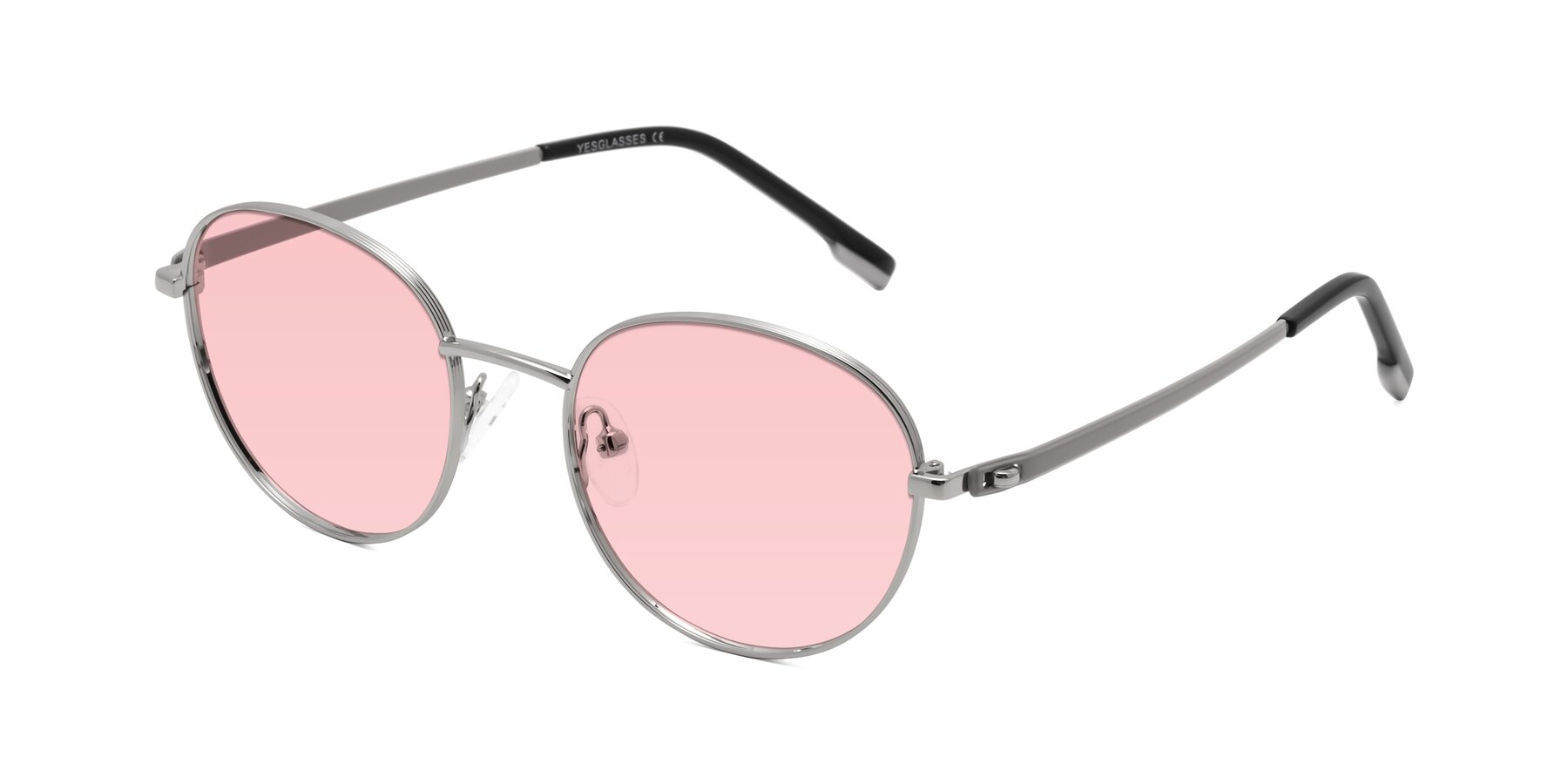 Angle of Bean in Silver with Light Garnet Tinted Lenses