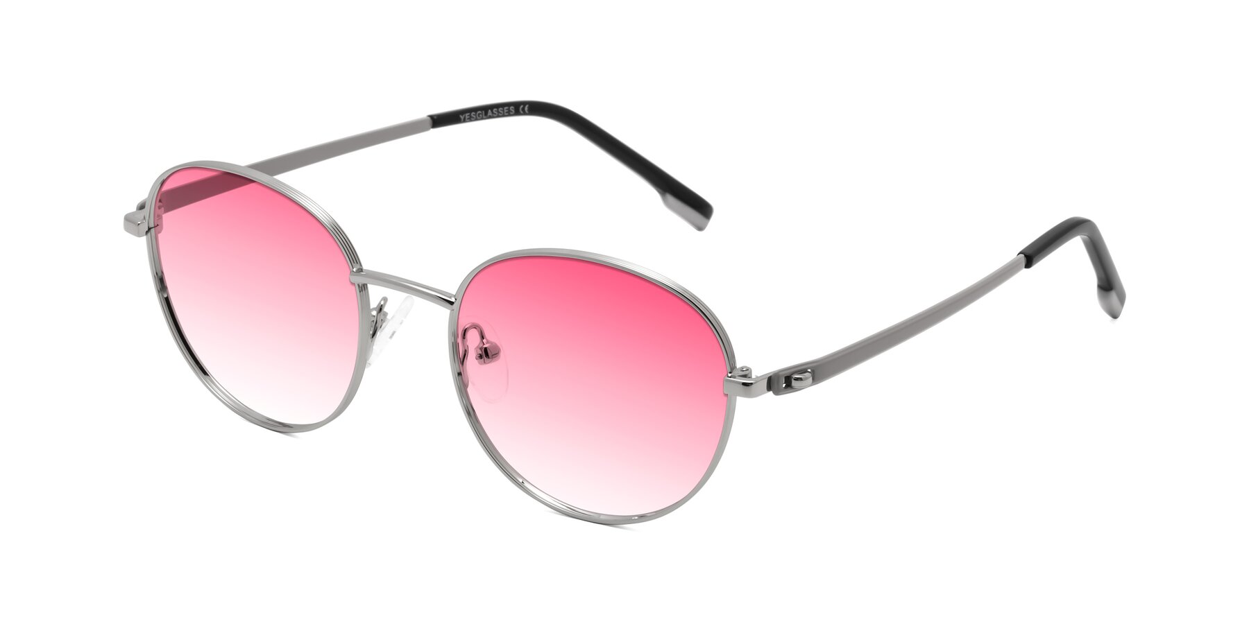 Angle of Bean in Silver with Pink Gradient Lenses