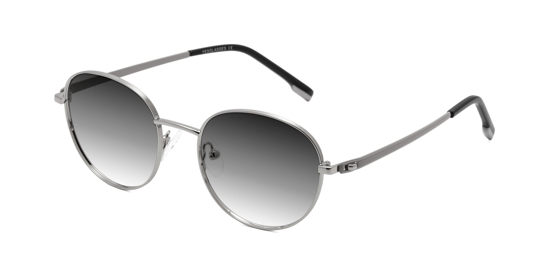 Angle of Bean in Silver with Gray Gradient Lenses