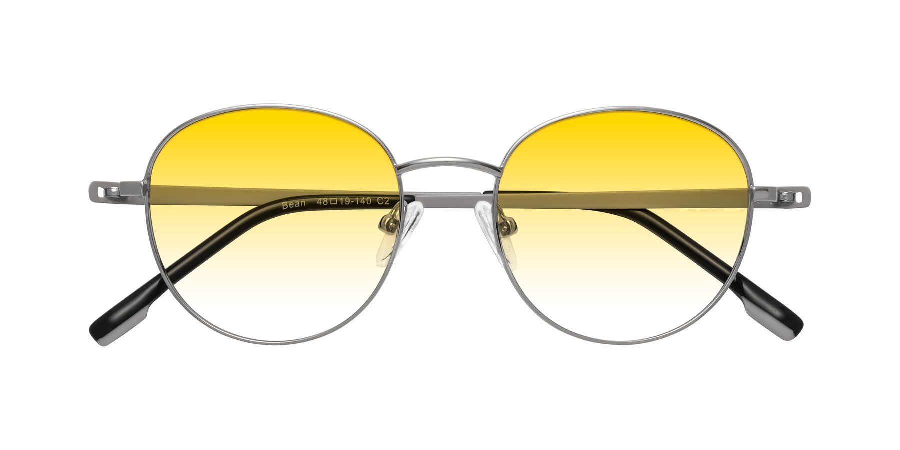 Folded Front of Bean in Silver with Yellow Gradient Lenses