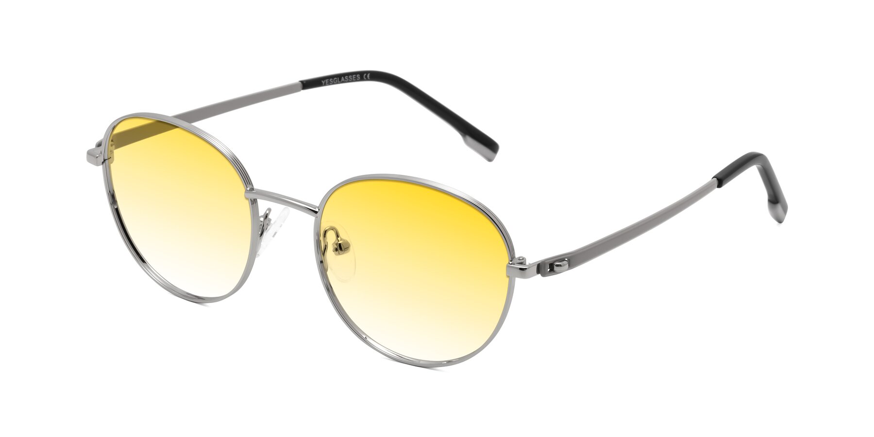 Angle of Bean in Silver with Yellow Gradient Lenses