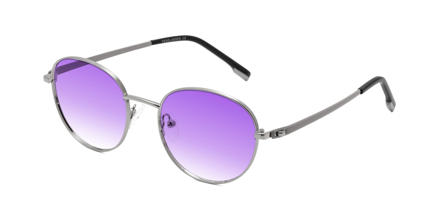 Angle of Bean in Silver with Purple Gradient Lenses