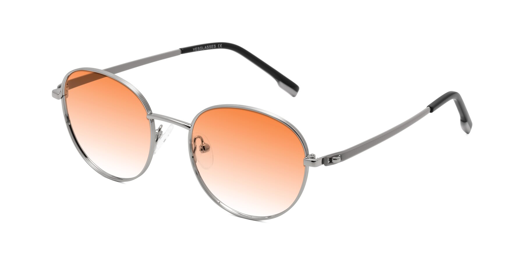 Angle of Bean in Silver with Orange Gradient Lenses