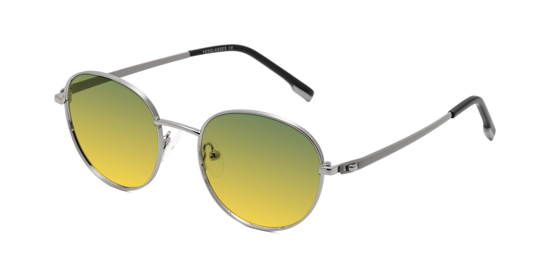 Angle of Bean in Silver with Green / Yellow Gradient Lenses