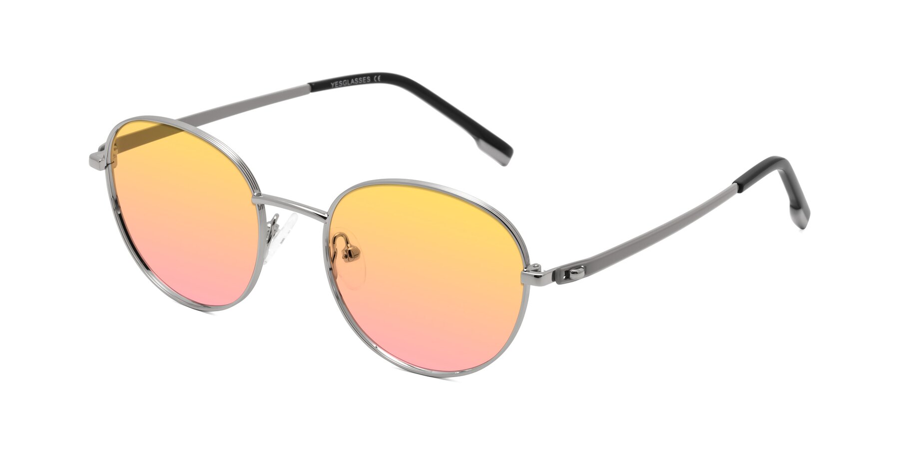 Angle of Bean in Silver with Yellow / Pink Gradient Lenses