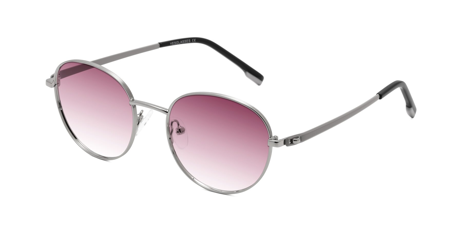 Angle of Bean in Silver with Wine Gradient Lenses