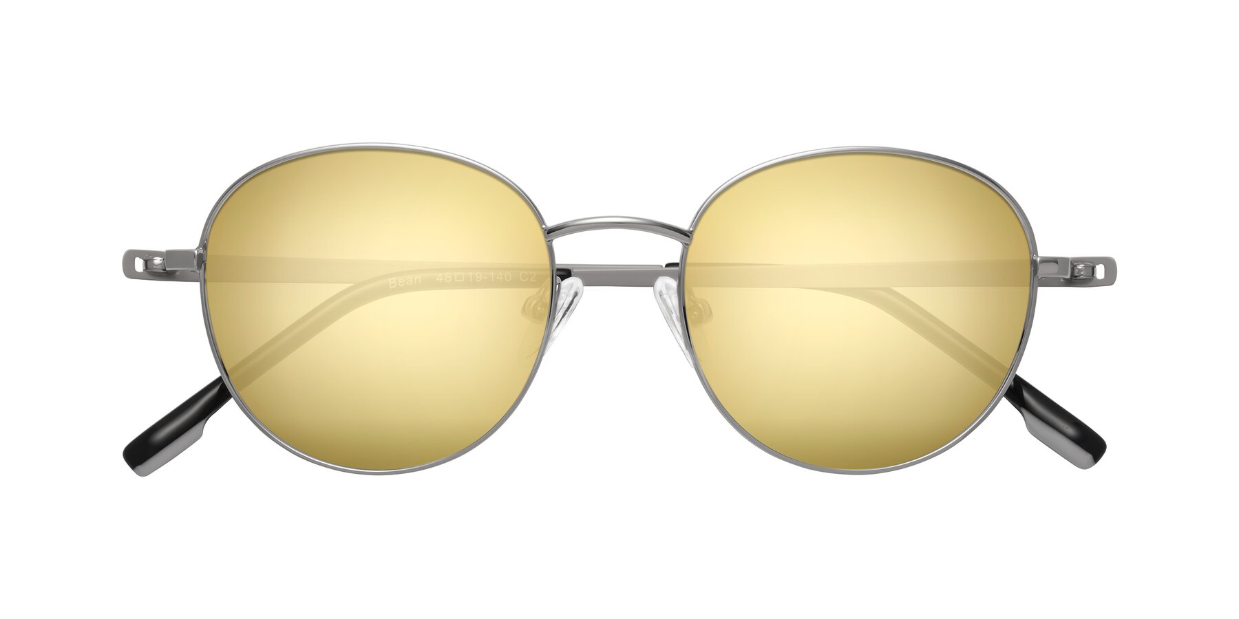 Folded Front of Bean in Silver with Gold Mirrored Lenses