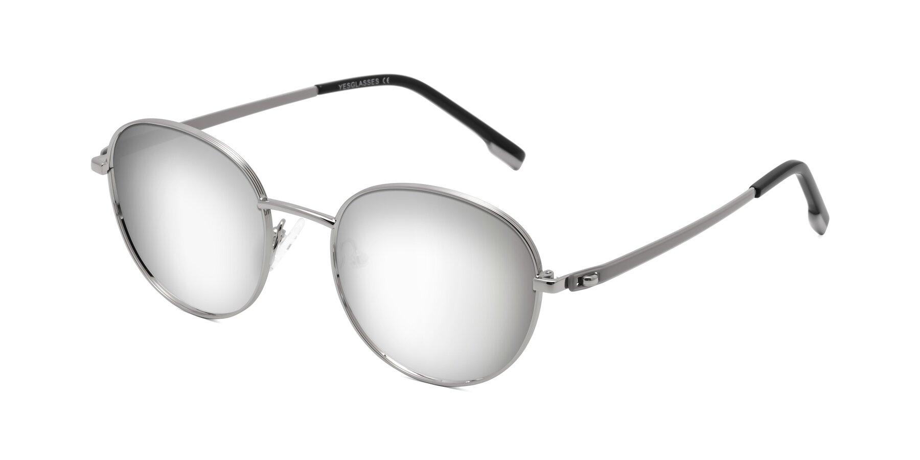 Angle of Bean in Silver with Silver Mirrored Lenses