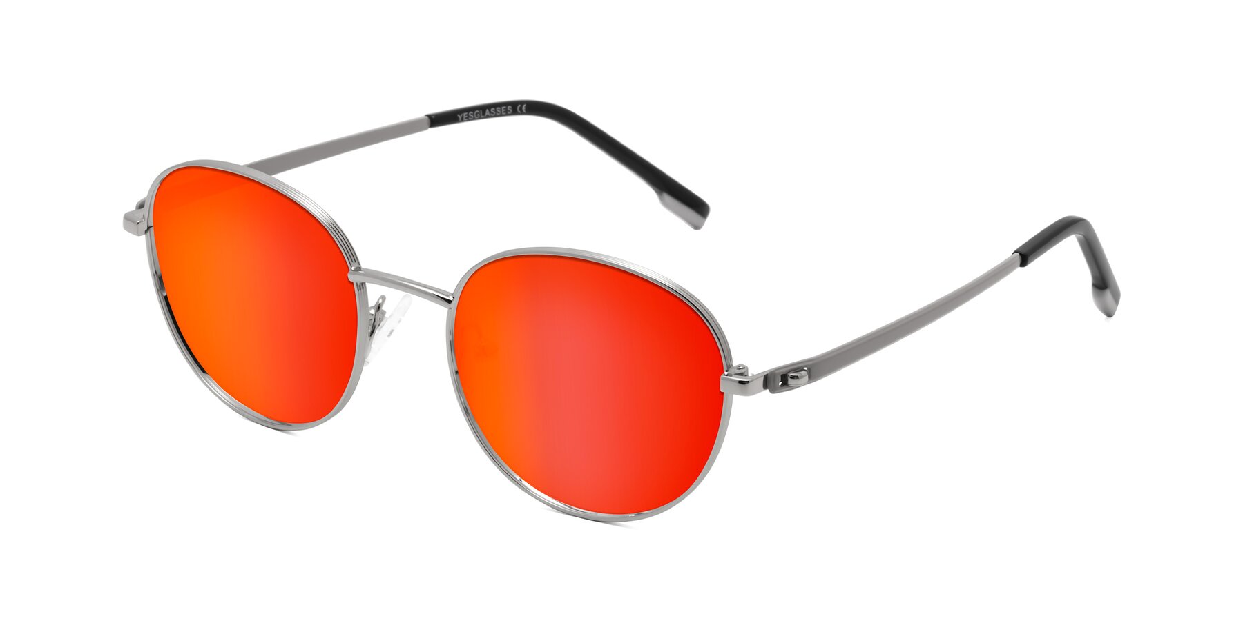 Angle of Bean in Silver with Red Gold Mirrored Lenses