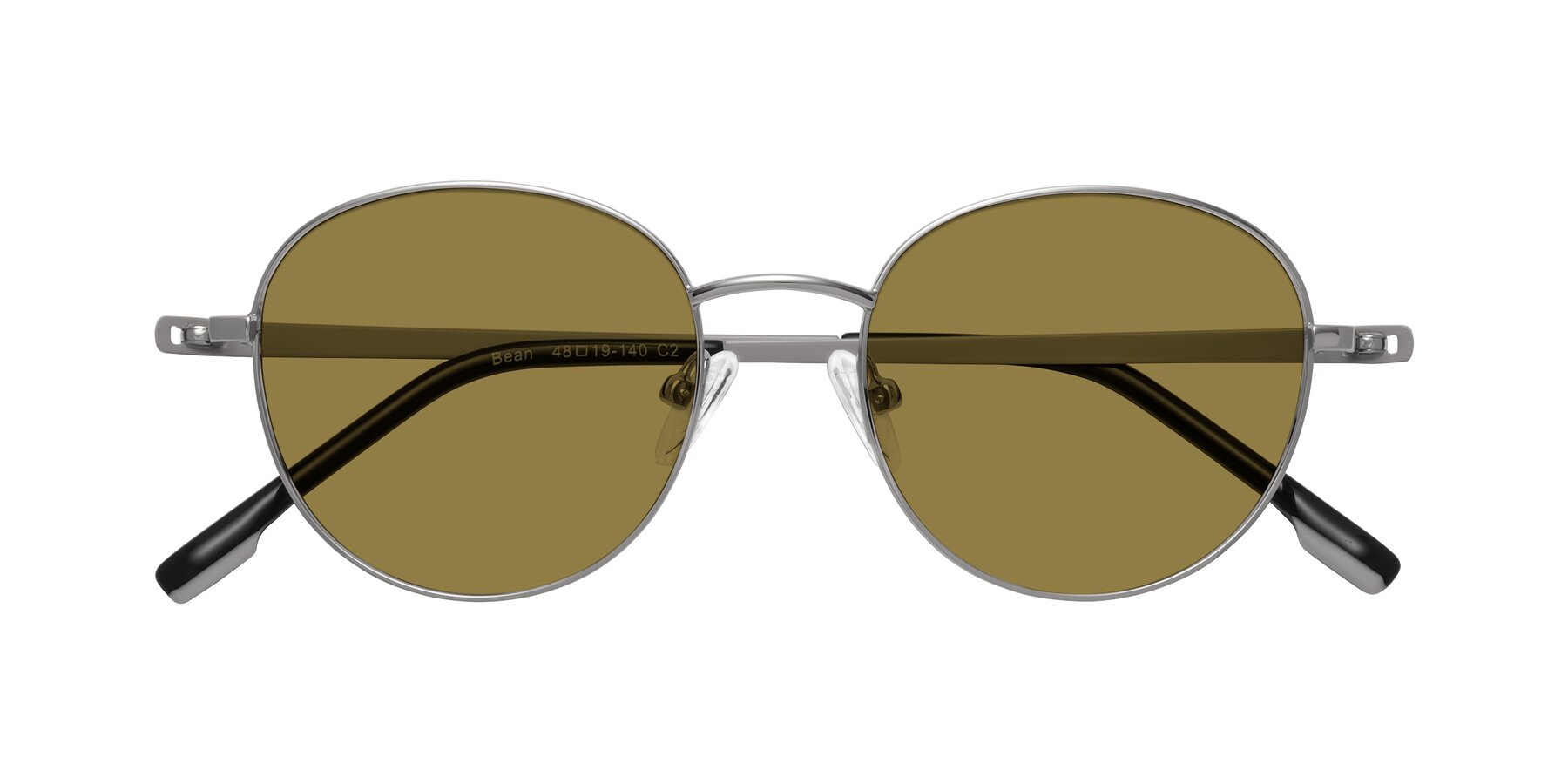 Folded Front of Bean in Silver with Brown Polarized Lenses