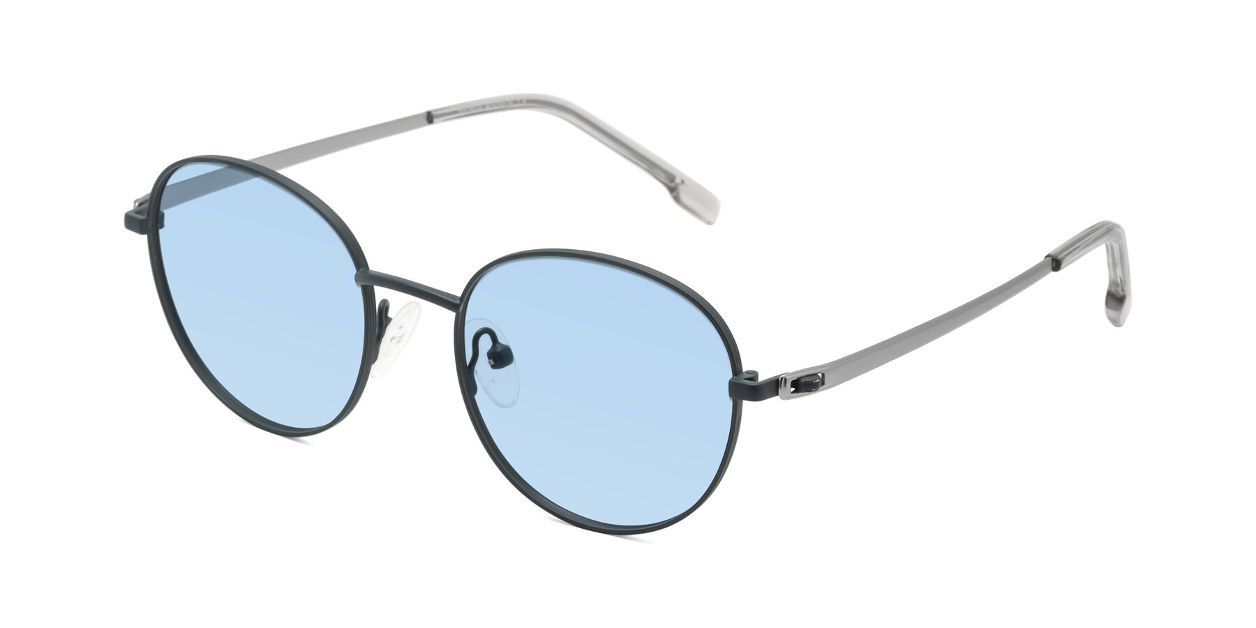 Angle of Bean in Stone Blue with Light Blue Tinted Lenses