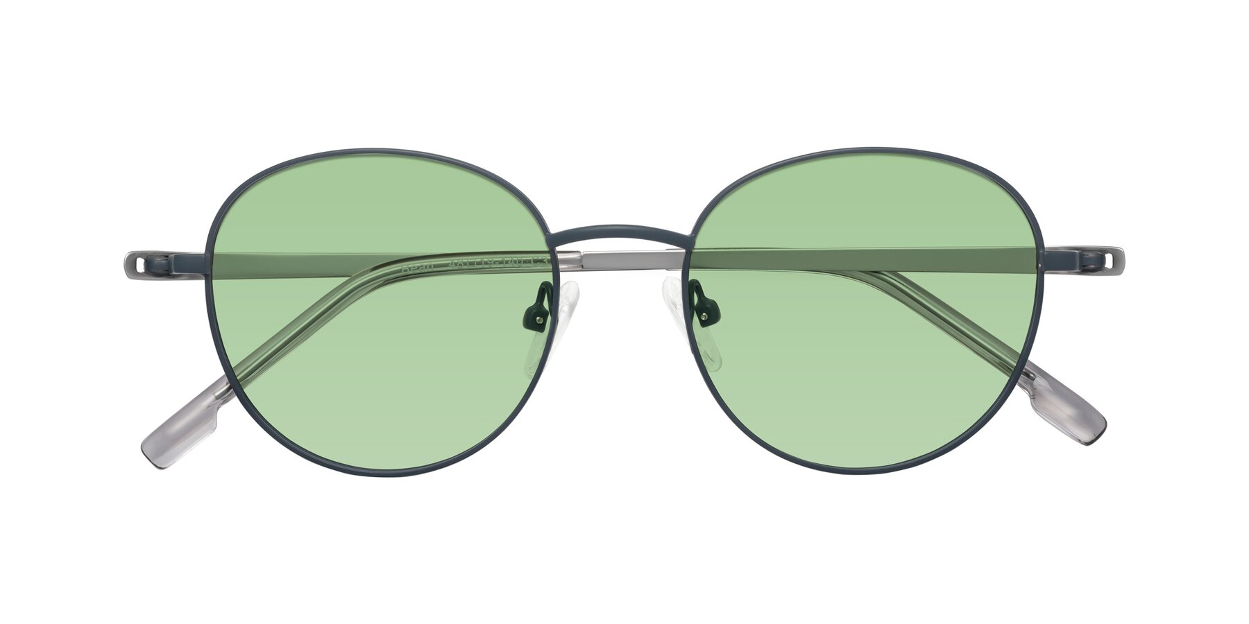 Folded Front of Bean in Stone Blue with Medium Green Tinted Lenses