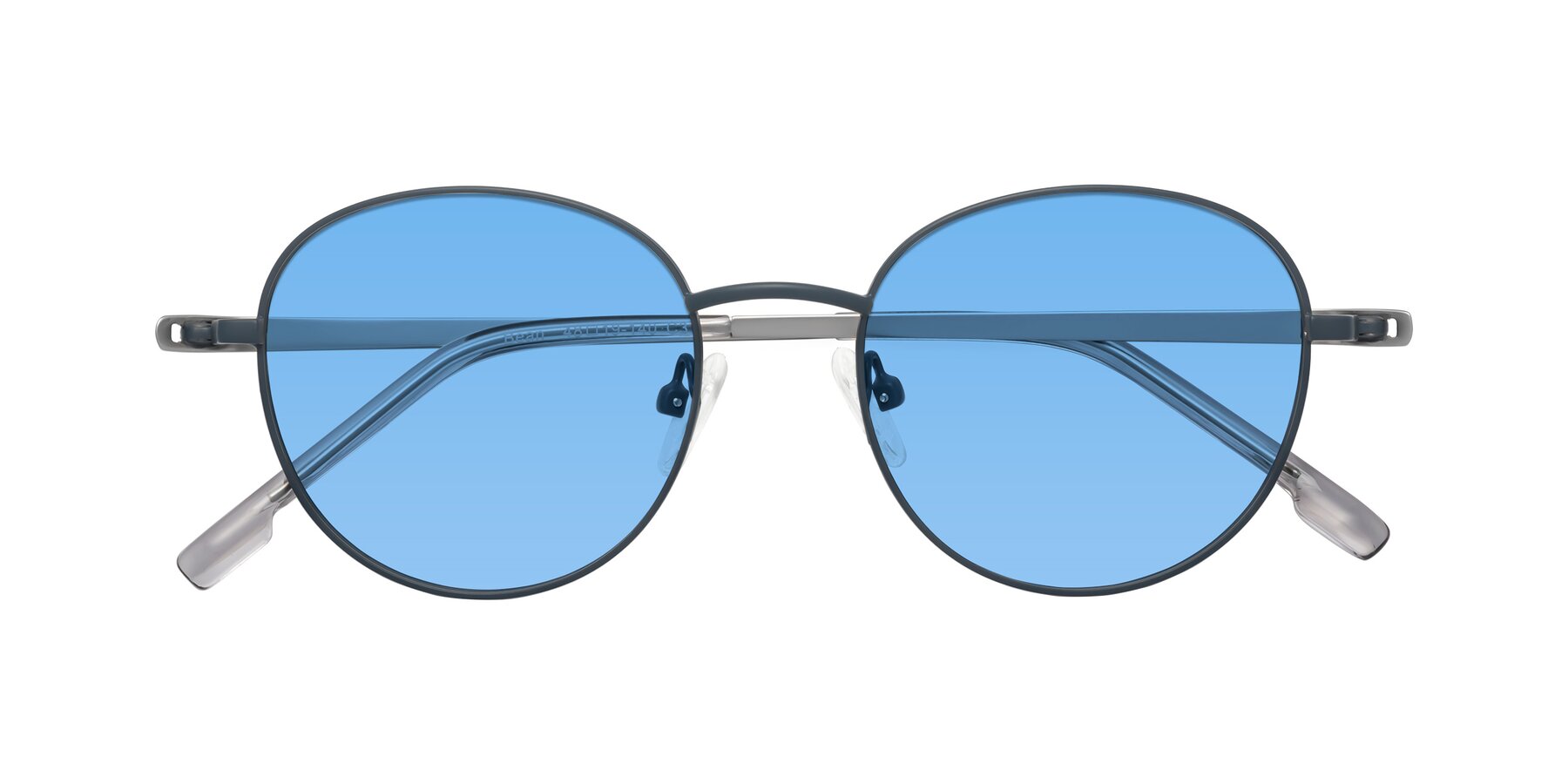 Folded Front of Bean in Stone Blue with Medium Blue Tinted Lenses