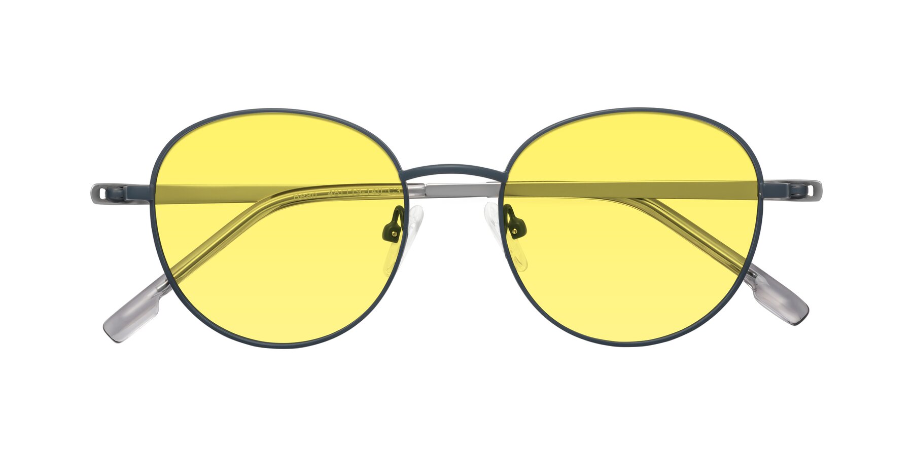 Folded Front of Bean in Stone Blue with Medium Yellow Tinted Lenses