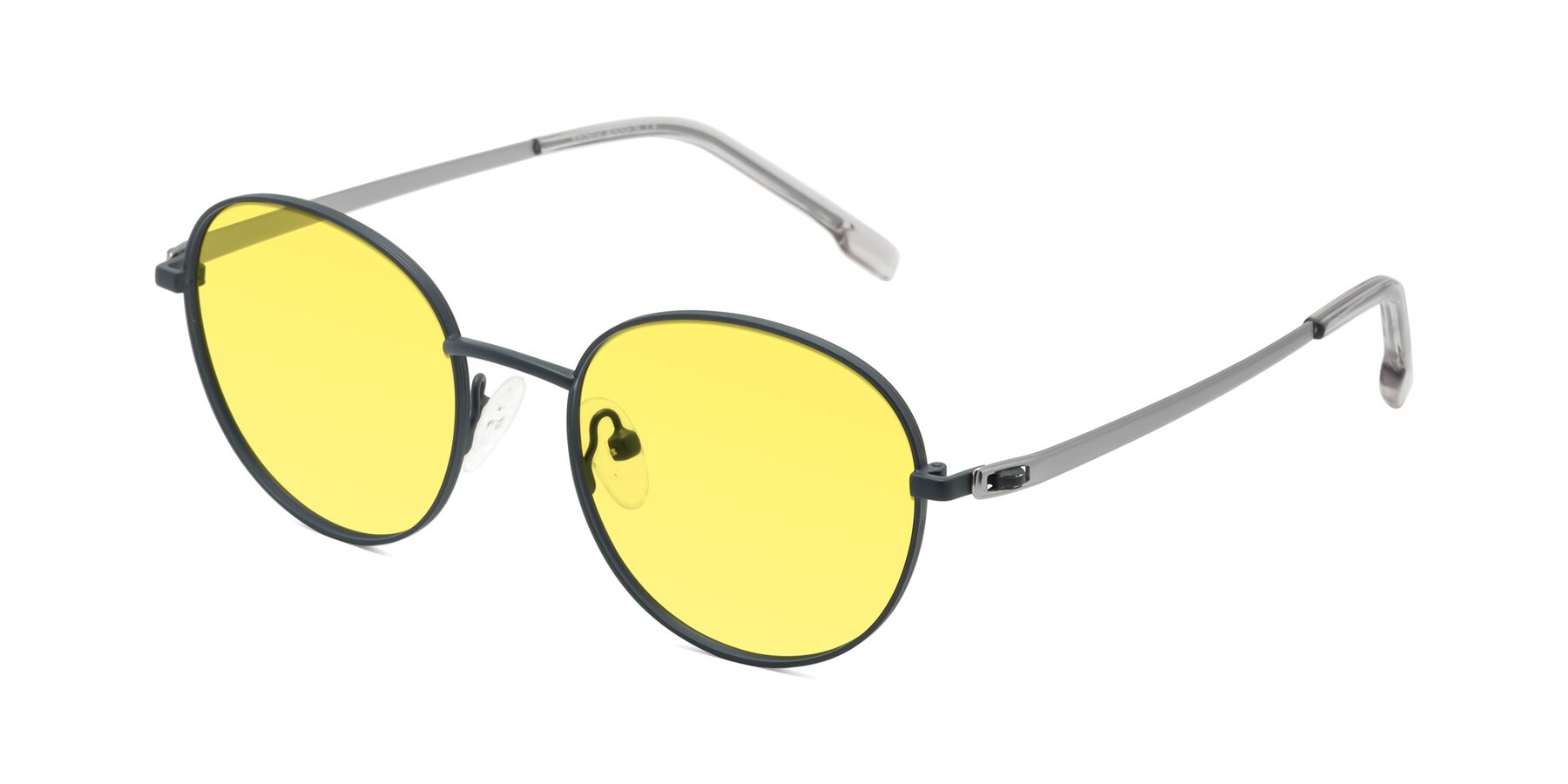 Angle of Bean in Stone Blue with Medium Yellow Tinted Lenses