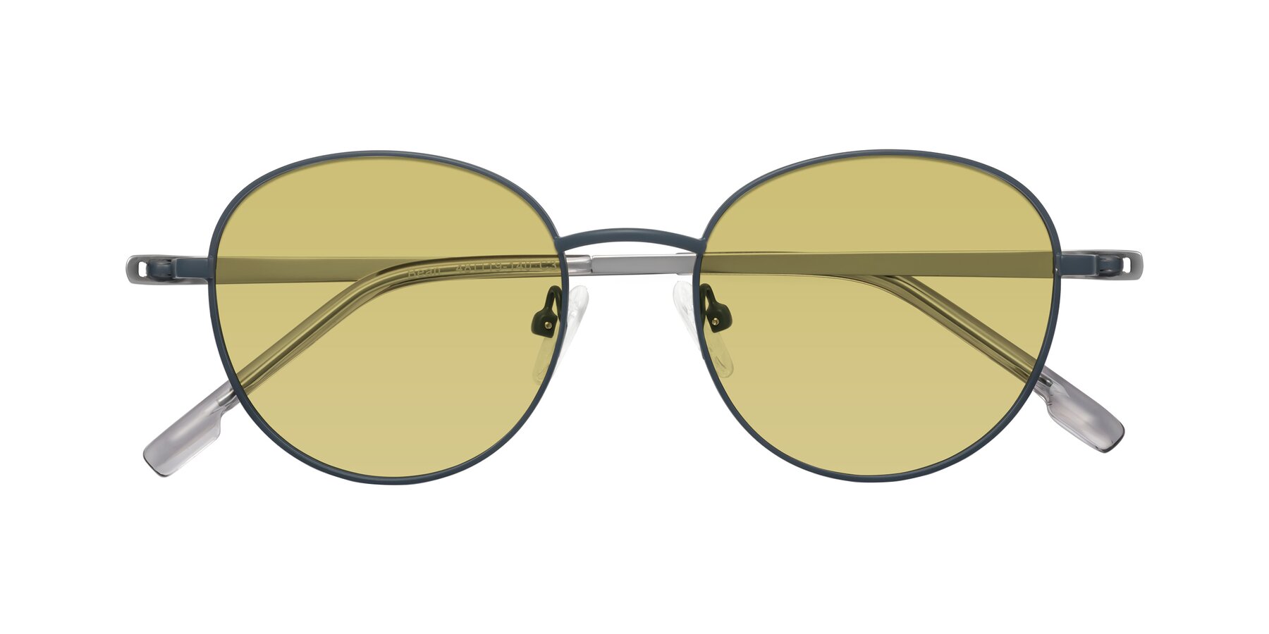 Folded Front of Bean in Stone Blue with Medium Champagne Tinted Lenses