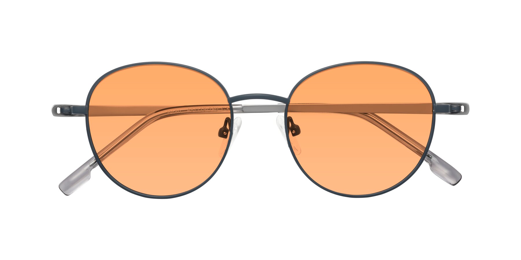 Folded Front of Bean in Stone Blue with Medium Orange Tinted Lenses