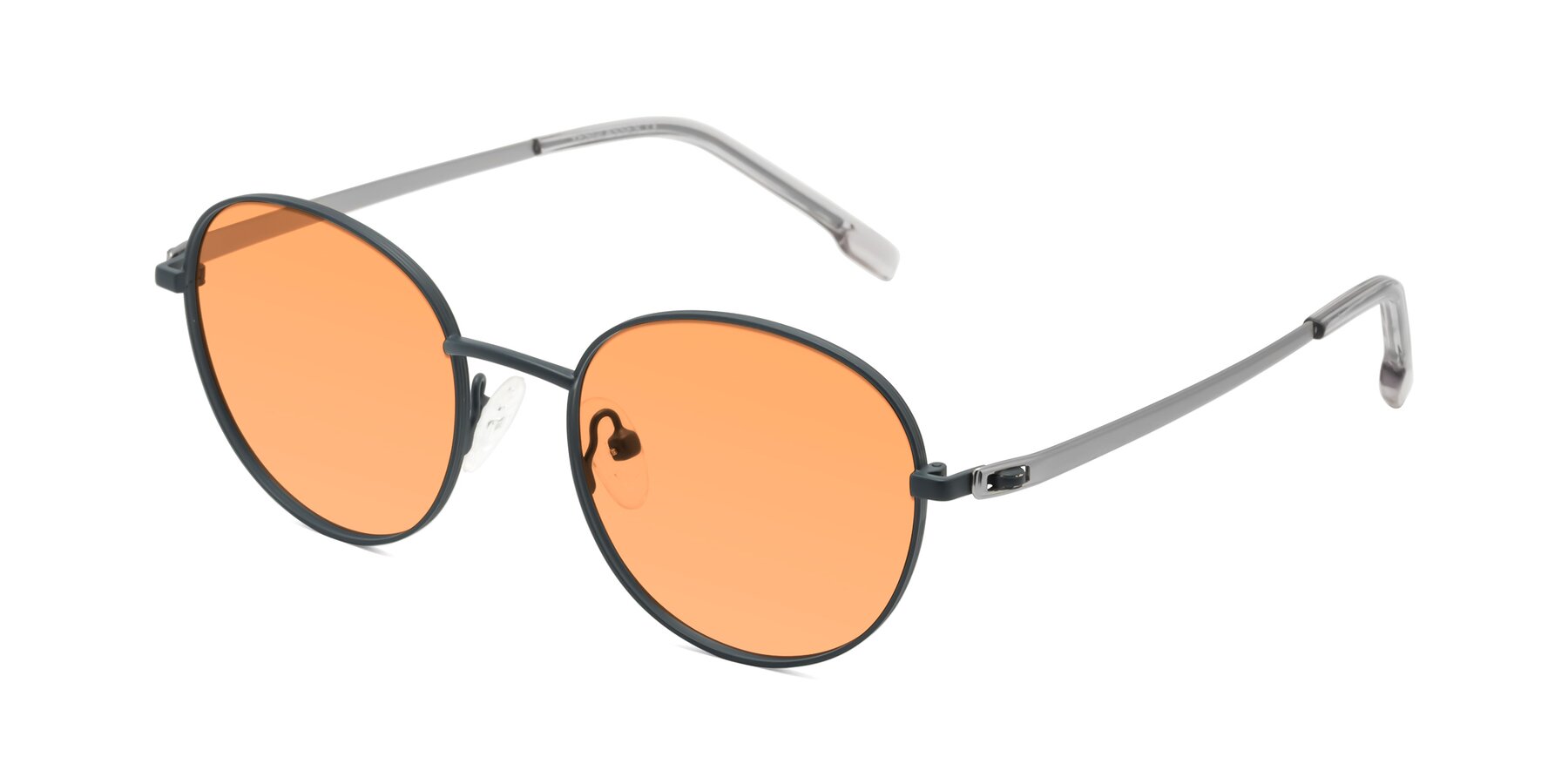 Angle of Bean in Stone Blue with Medium Orange Tinted Lenses