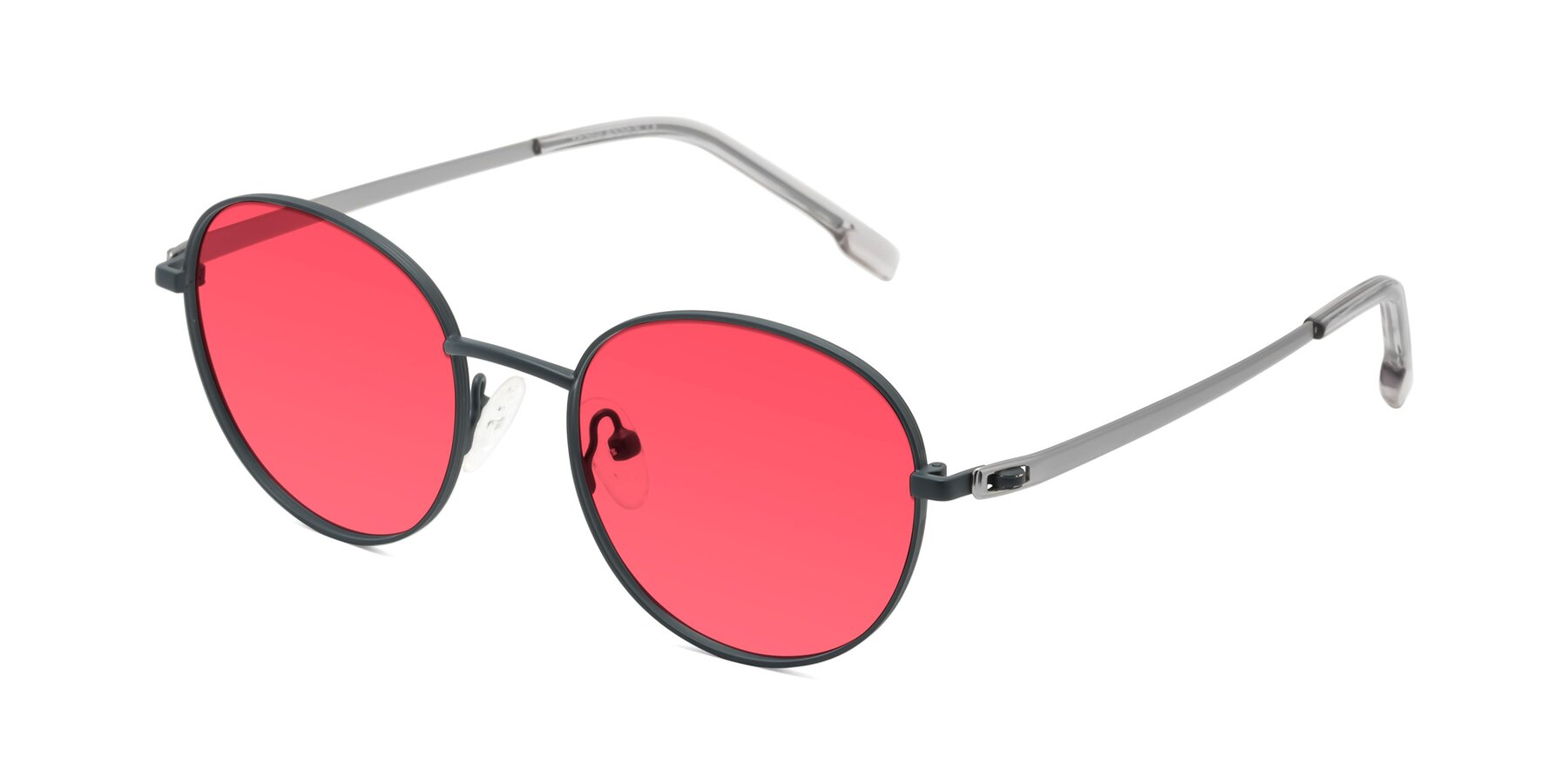 Angle of Bean in Stone Blue with Red Tinted Lenses