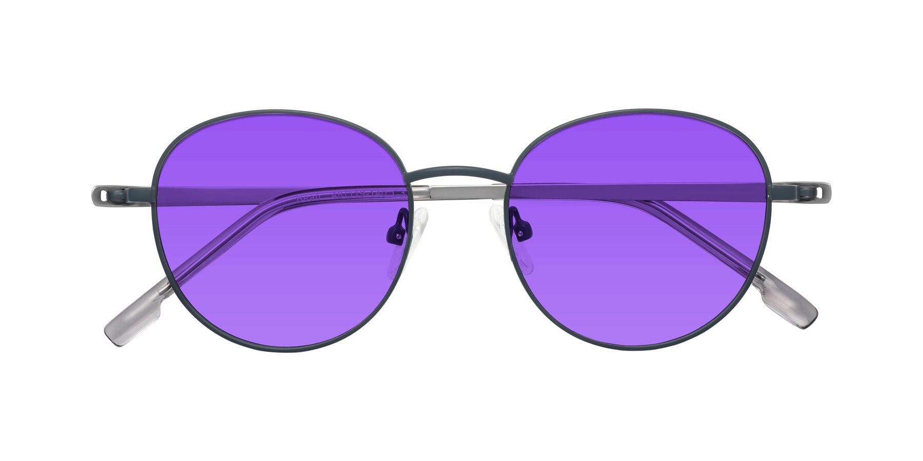 Folded Front of Bean in Stone Blue with Purple Tinted Lenses