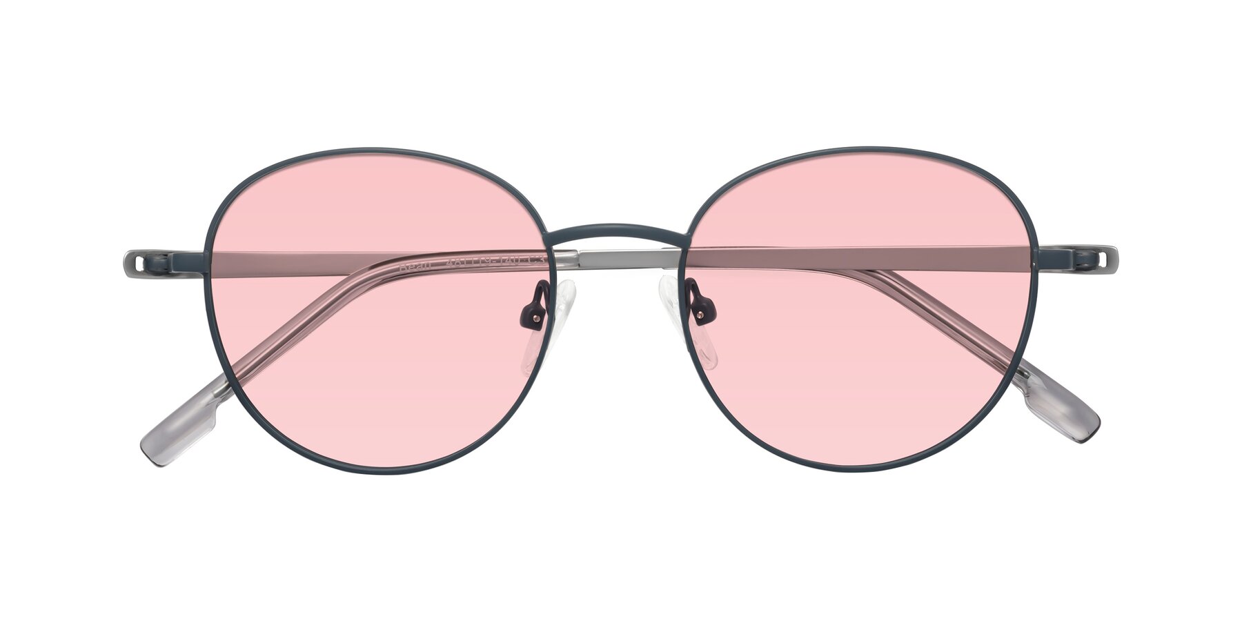 Folded Front of Bean in Stone Blue with Light Garnet Tinted Lenses