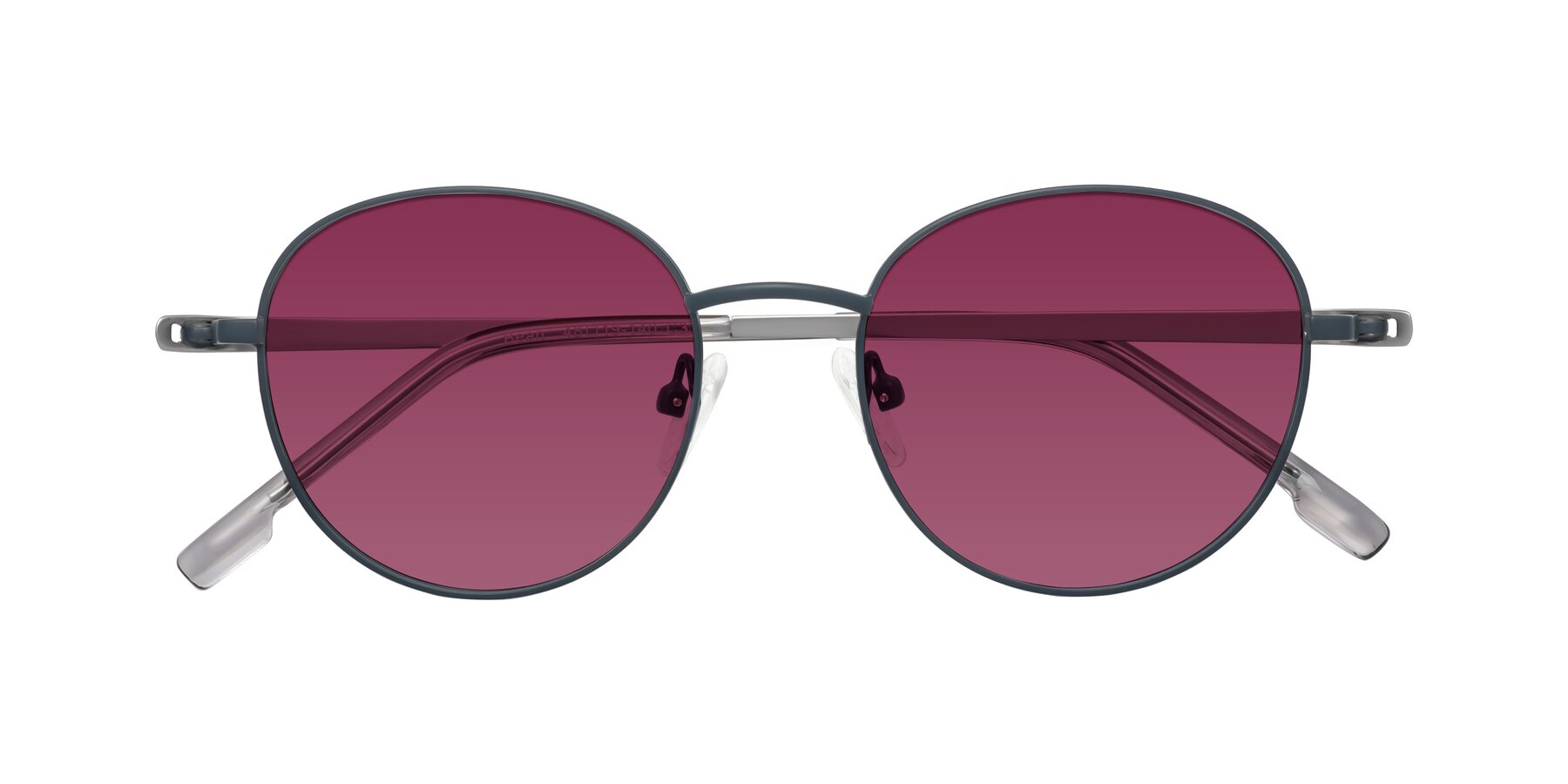 Folded Front of Bean in Stone Blue with Wine Tinted Lenses