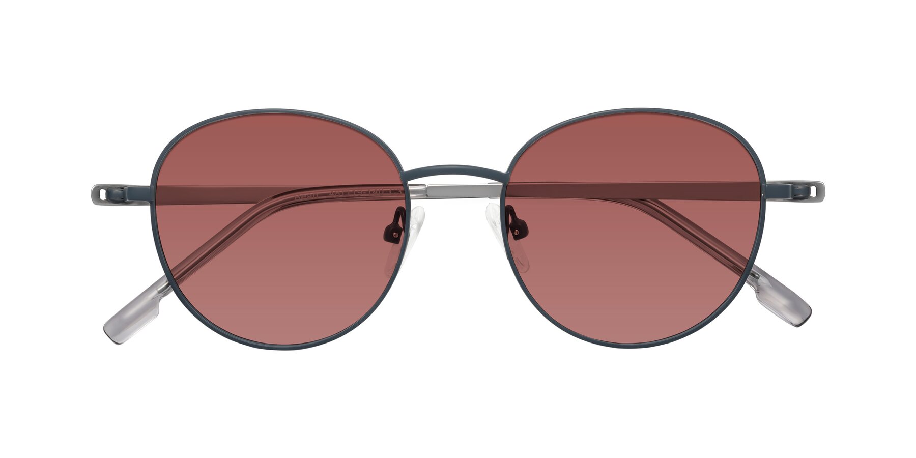 Folded Front of Bean in Stone Blue with Garnet Tinted Lenses