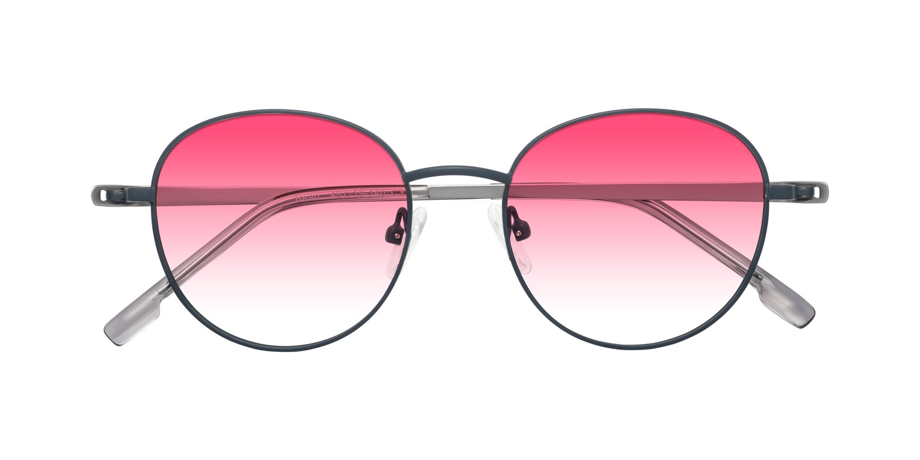 Folded Front of Bean in Stone Blue with Pink Gradient Lenses