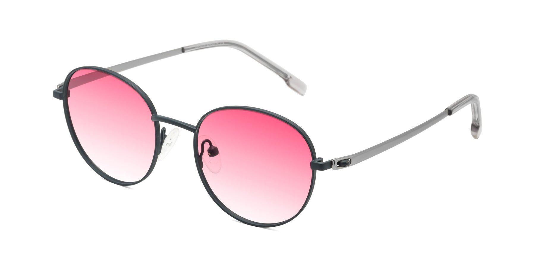 Angle of Bean in Stone Blue with Pink Gradient Lenses