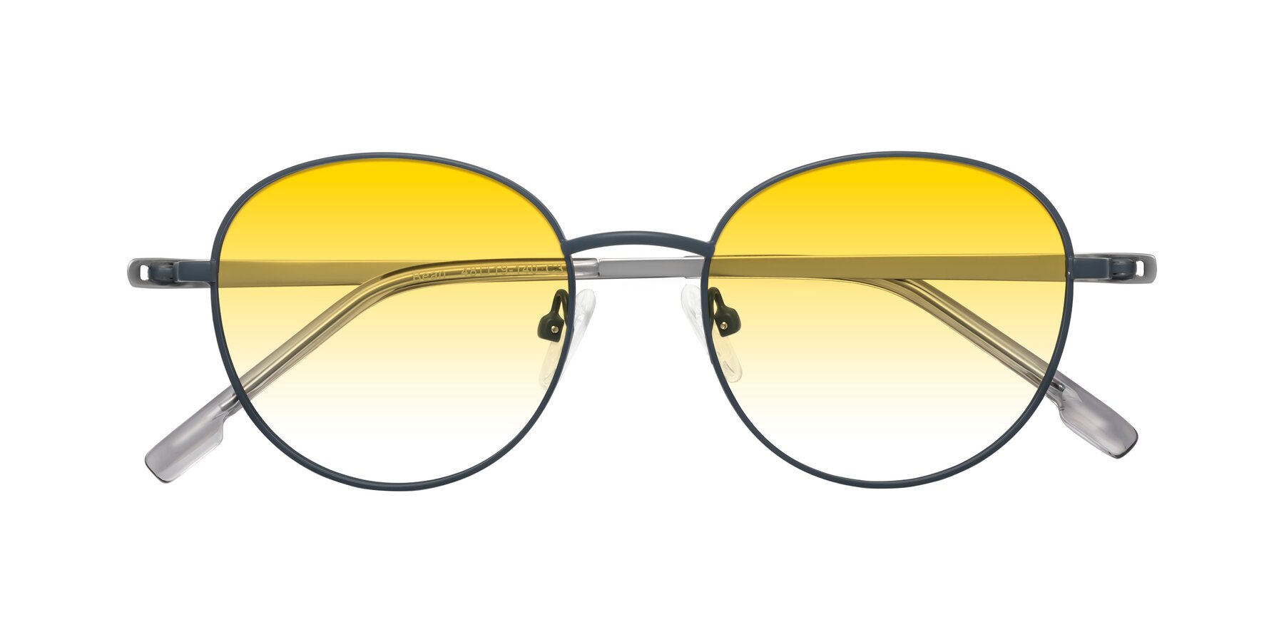 Folded Front of Bean in Stone Blue with Yellow Gradient Lenses