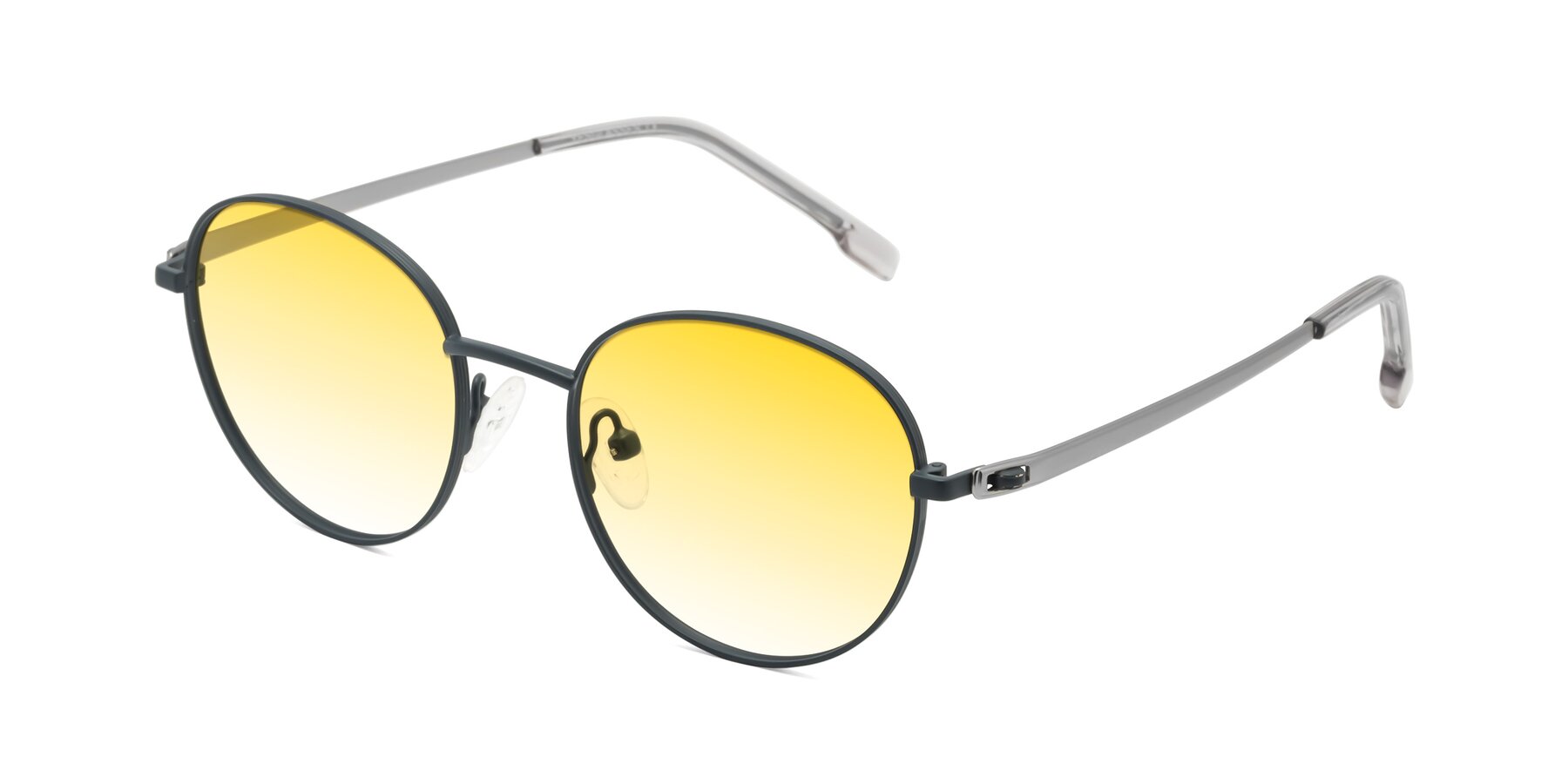 Angle of Bean in Stone Blue with Yellow Gradient Lenses