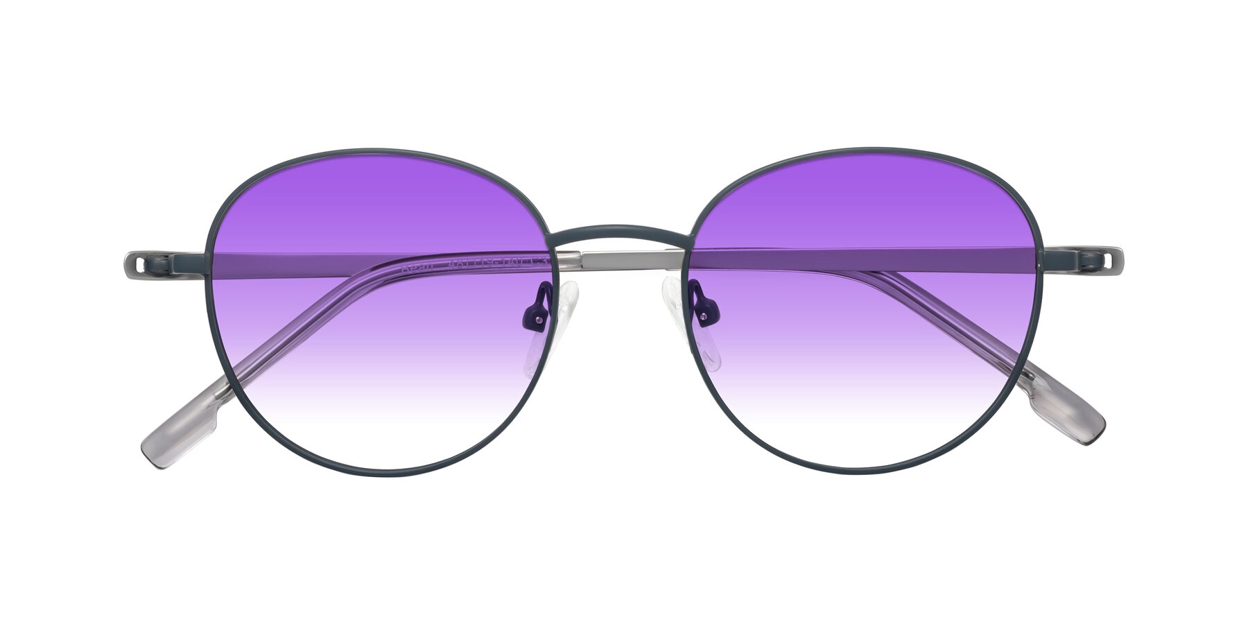 Folded Front of Bean in Stone Blue with Purple Gradient Lenses