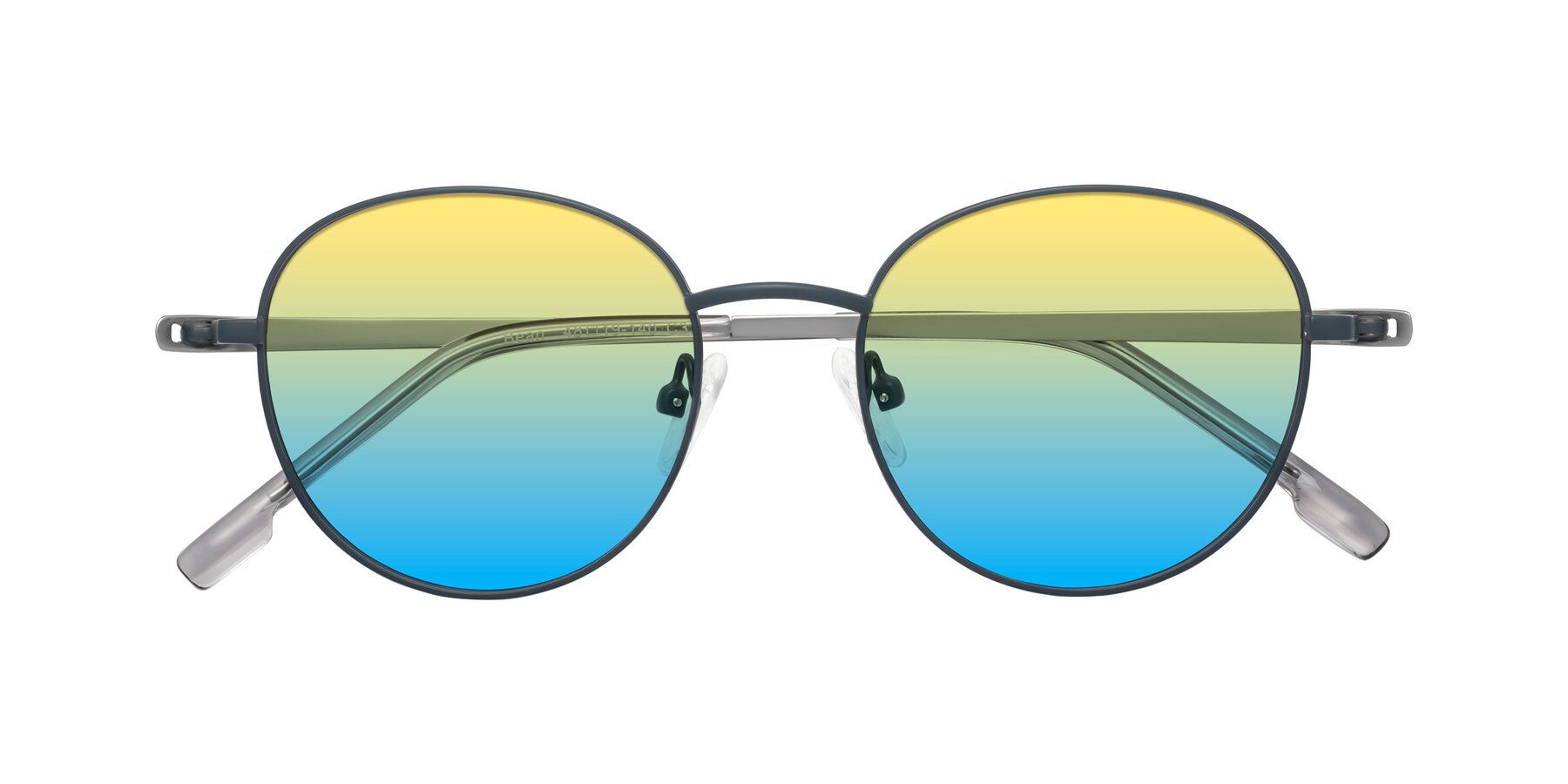 Folded Front of Bean in Stone Blue with Yellow / Blue Gradient Lenses