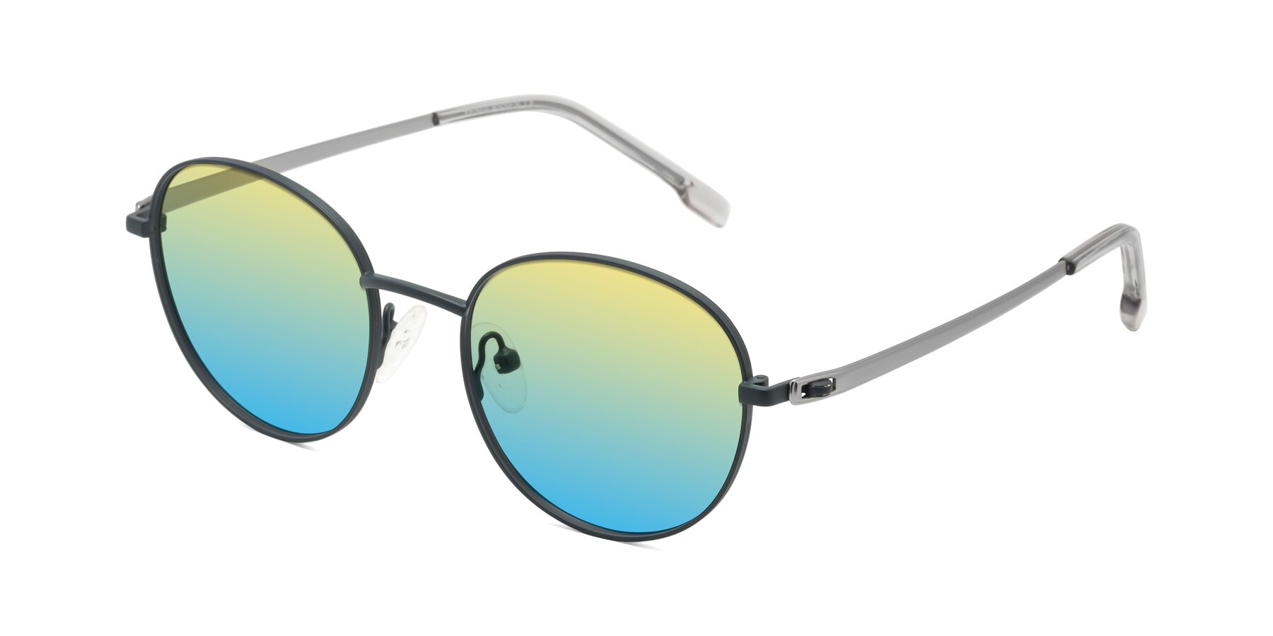 Angle of Bean in Stone Blue with Yellow / Blue Gradient Lenses