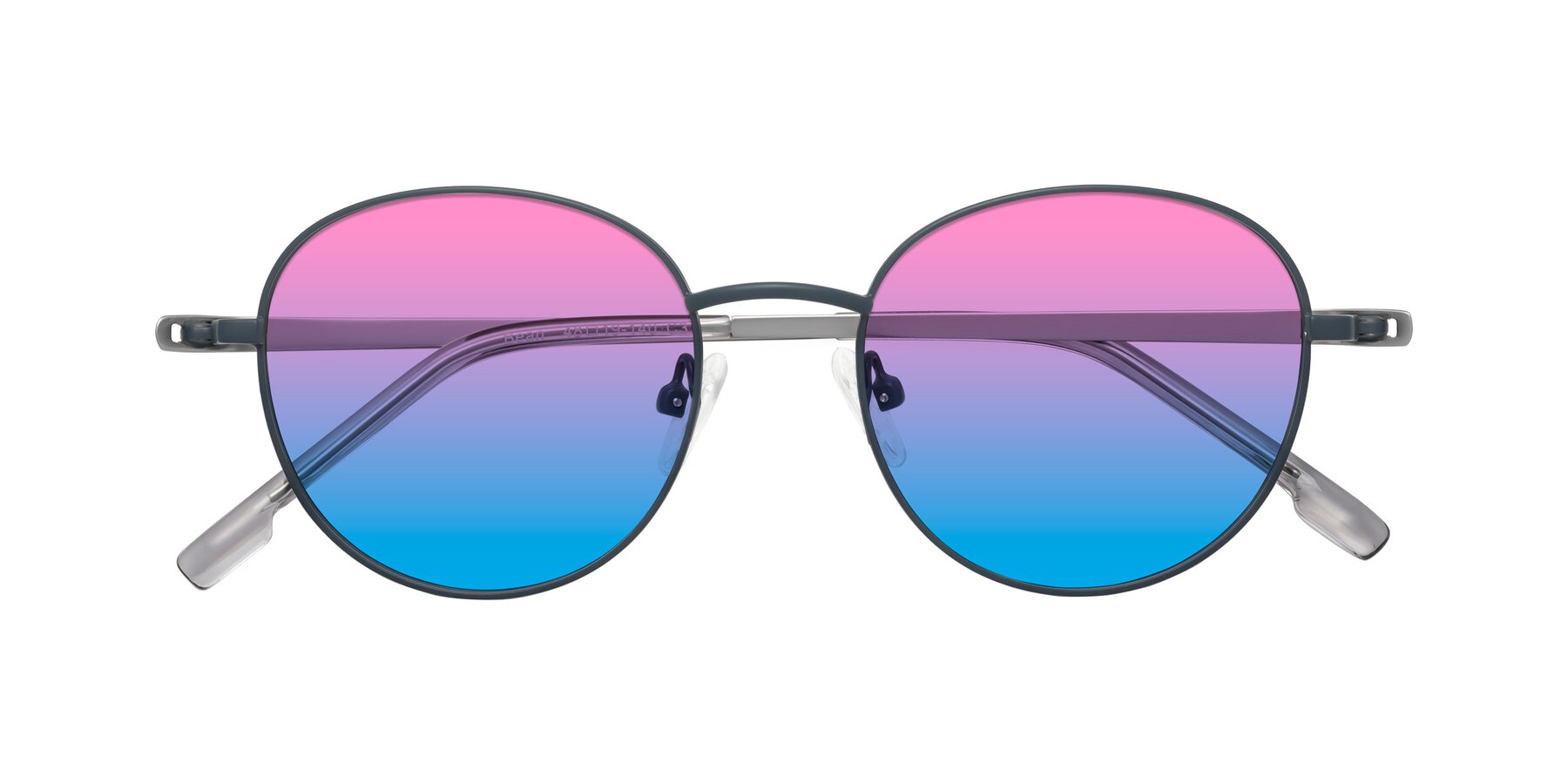 Folded Front of Bean in Stone Blue with Pink / Blue Gradient Lenses