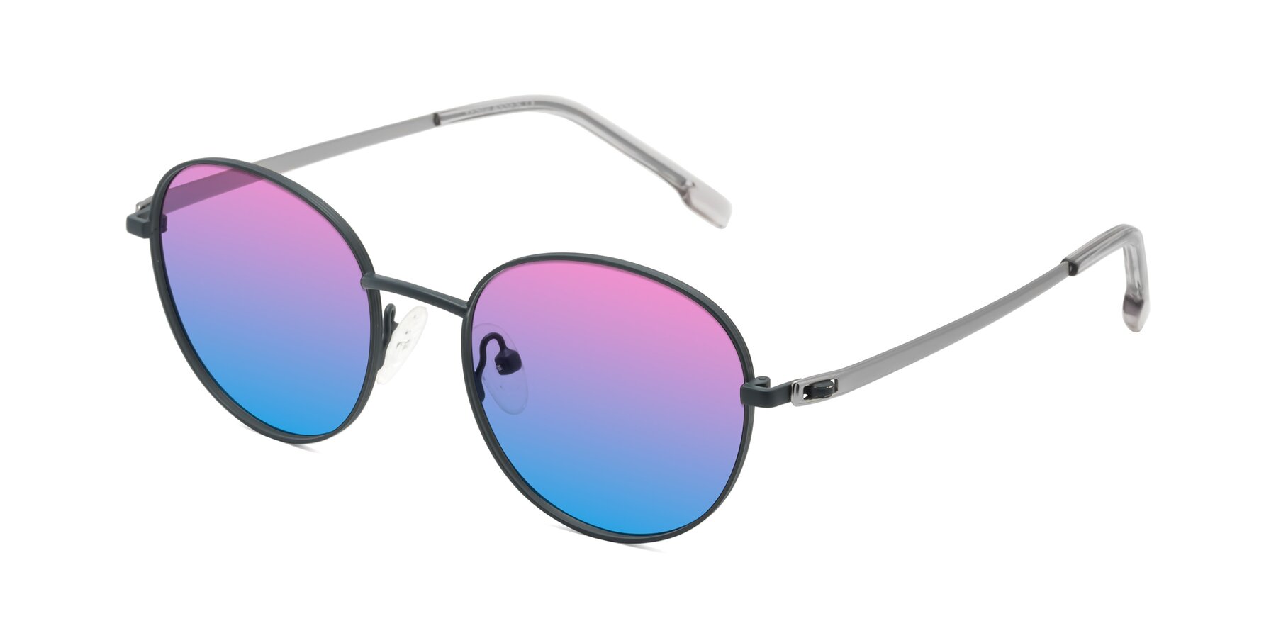 Angle of Bean in Stone Blue with Pink / Blue Gradient Lenses