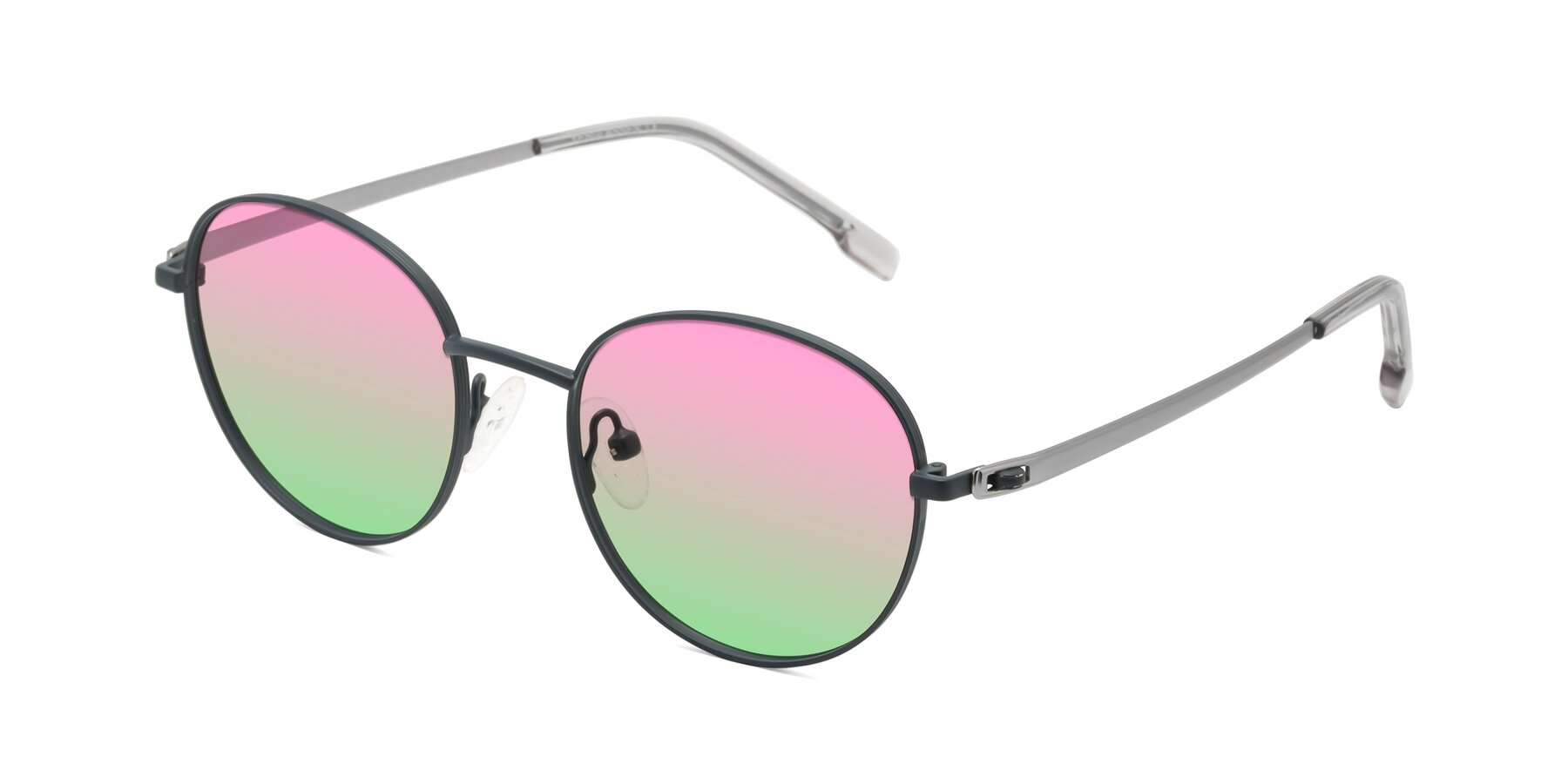 Angle of Bean in Stone Blue with Pink / Green Gradient Lenses