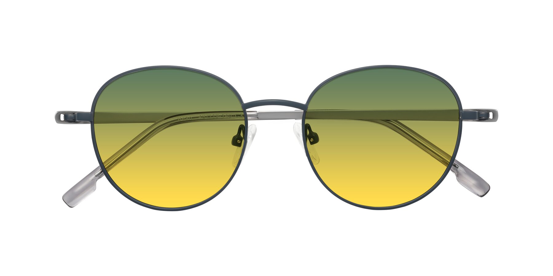 Folded Front of Bean in Stone Blue with Green / Yellow Gradient Lenses