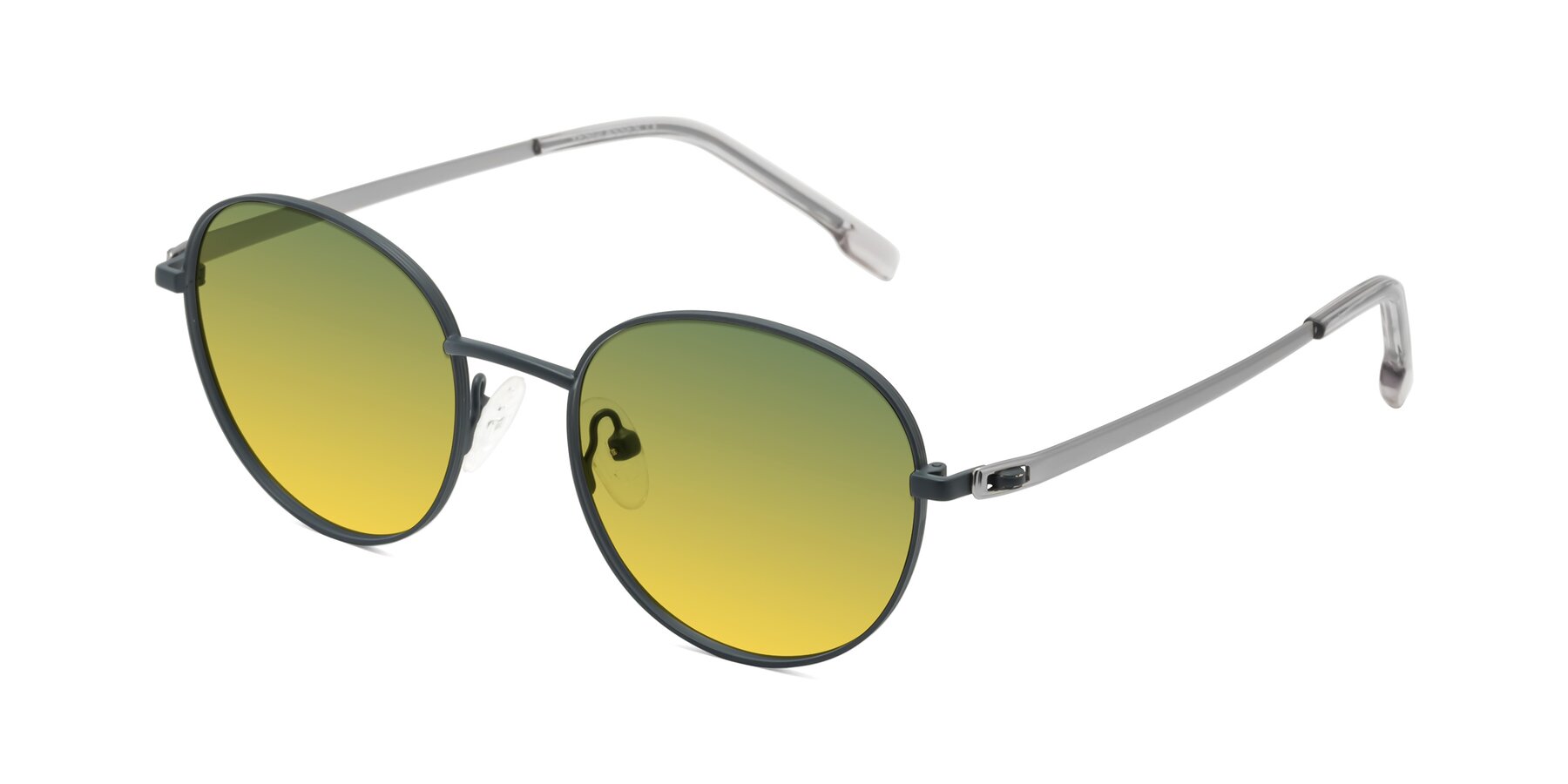 Angle of Bean in Stone Blue with Green / Yellow Gradient Lenses