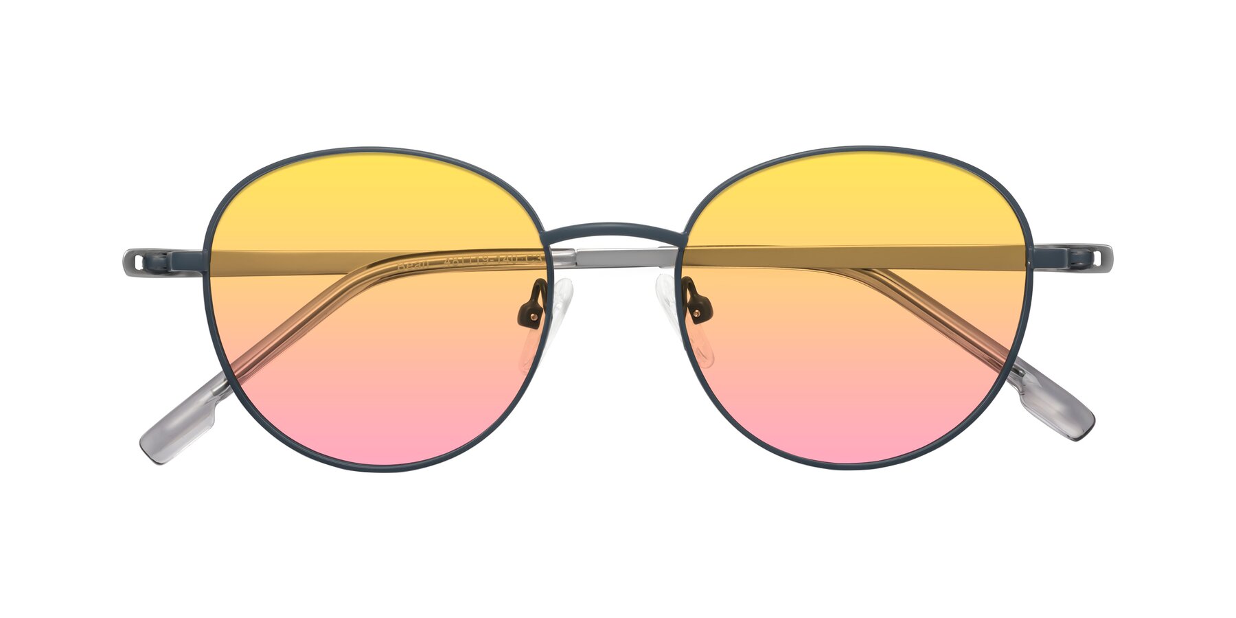 Folded Front of Bean in Stone Blue with Yellow / Pink Gradient Lenses