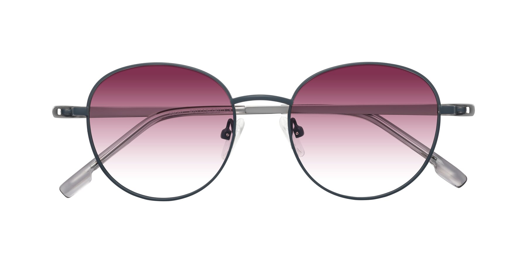 Folded Front of Bean in Stone Blue with Wine Gradient Lenses