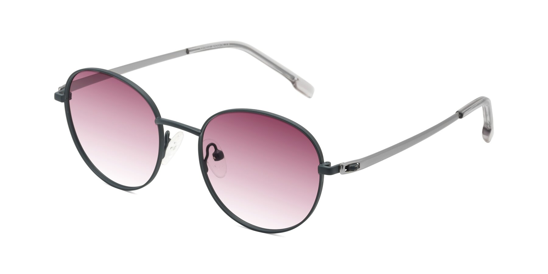 Angle of Bean in Stone Blue with Wine Gradient Lenses