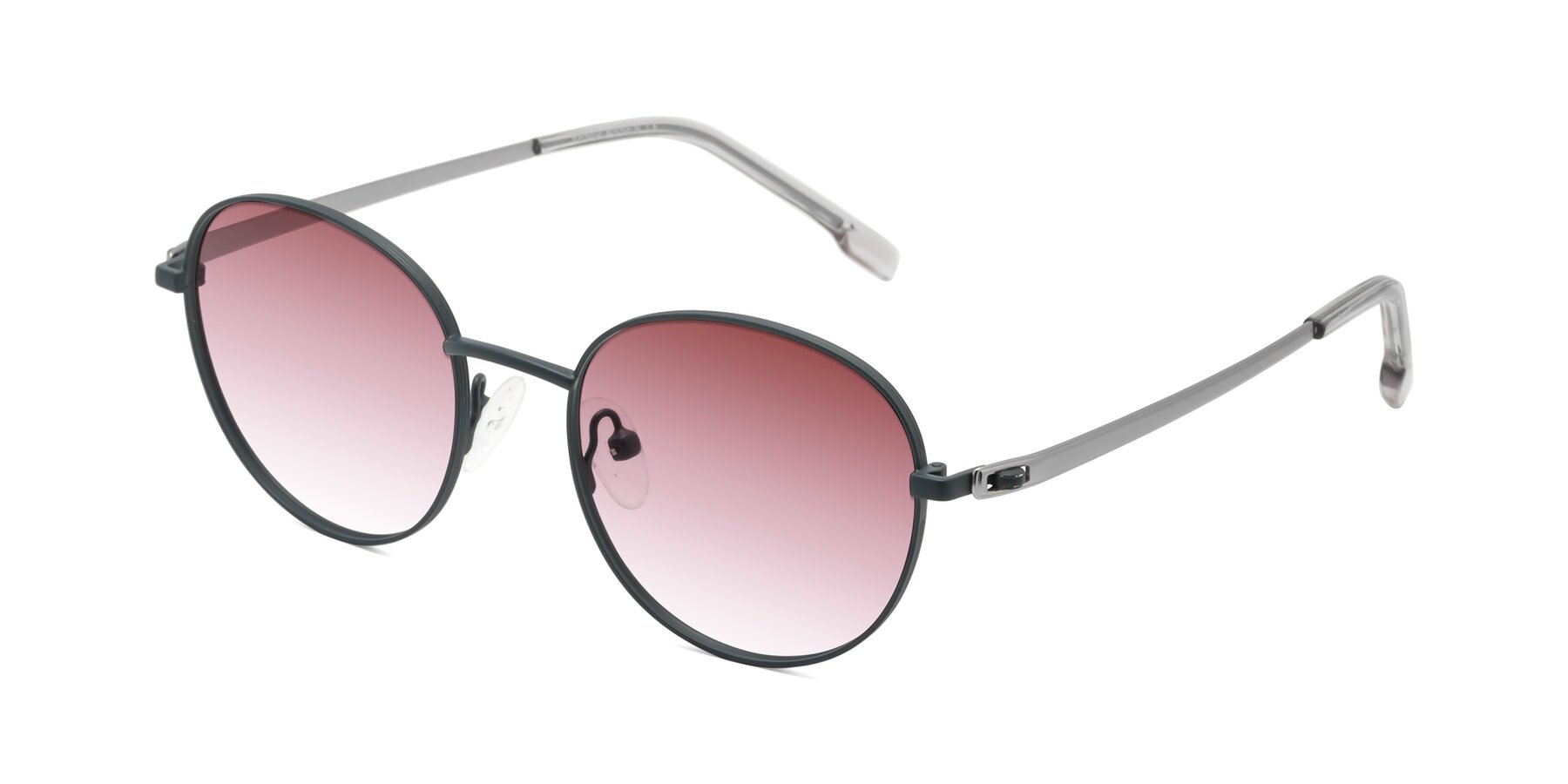 Angle of Bean in Stone Blue with Garnet Gradient Lenses