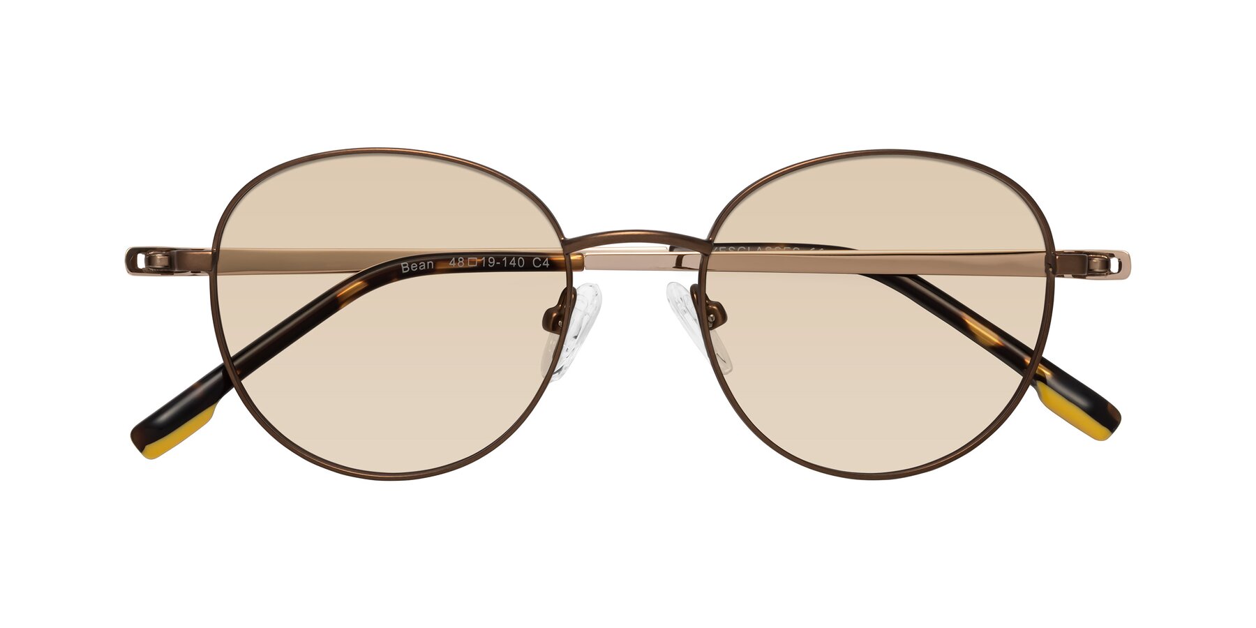 Folded Front of Bean in Brown with Light Brown Tinted Lenses