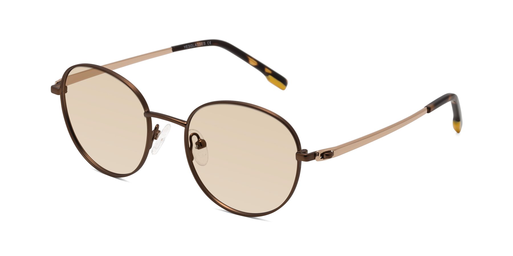 Angle of Bean in Brown with Light Brown Tinted Lenses