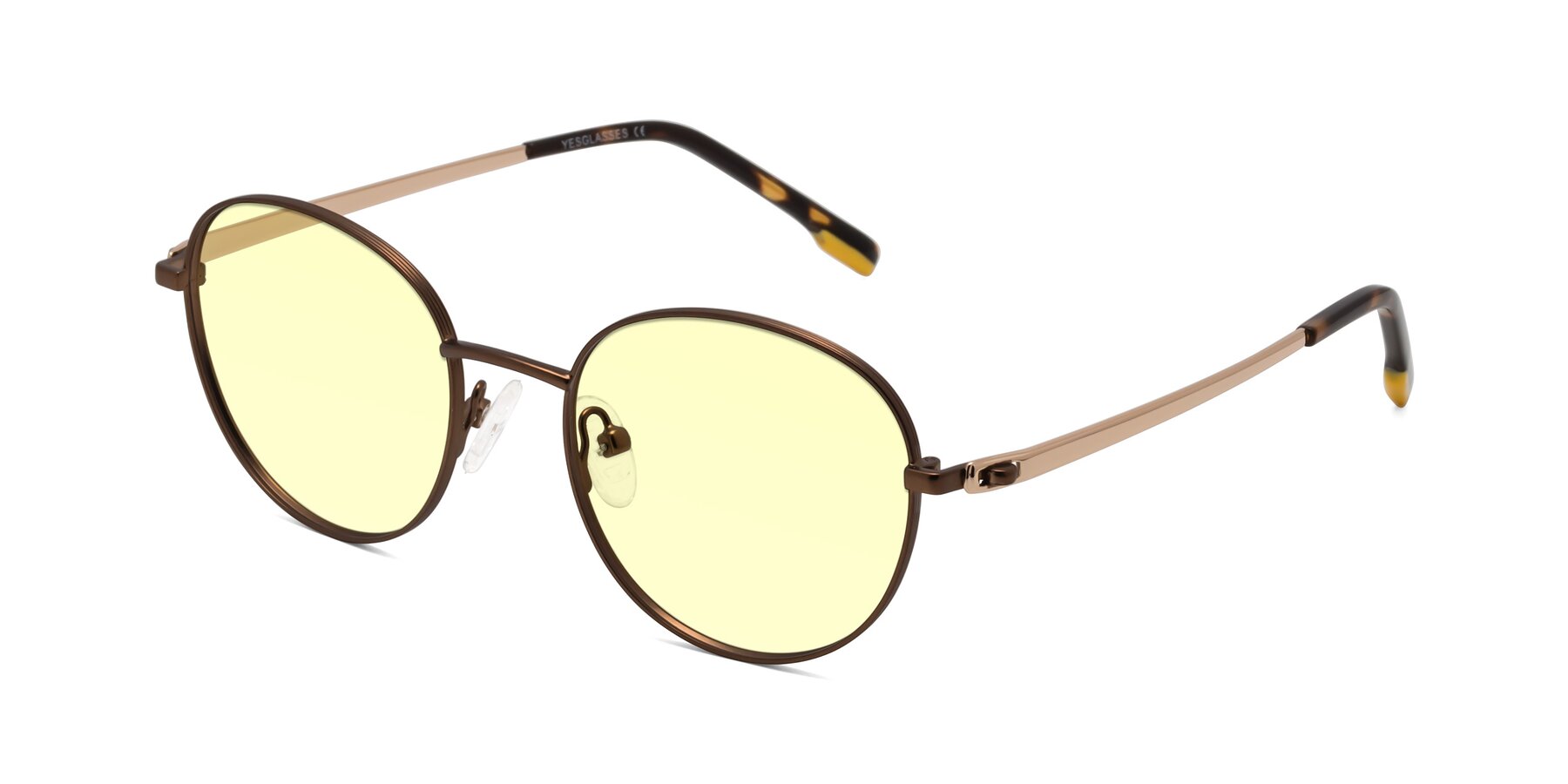 Angle of Bean in Brown with Light Yellow Tinted Lenses